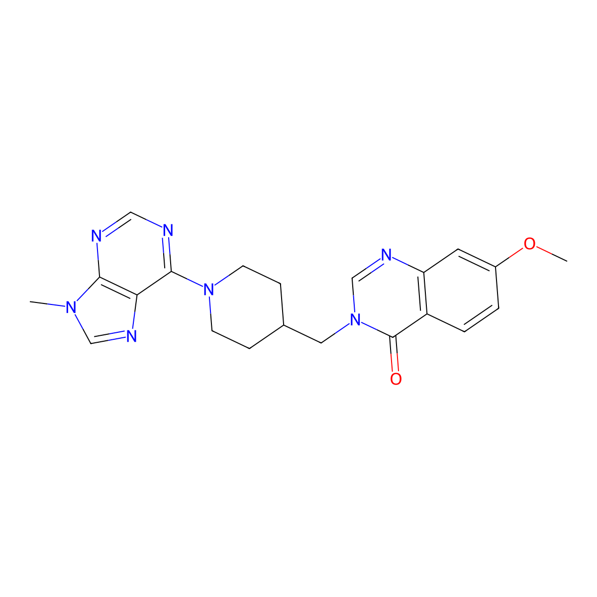 7-methoxy-3-{[1-(9-methyl-9H-purin-6-yl)piperidin-4-yl]methyl}-3,4-dihydroquinazolin-4-one molecular structure, CAS 2549010-54-8