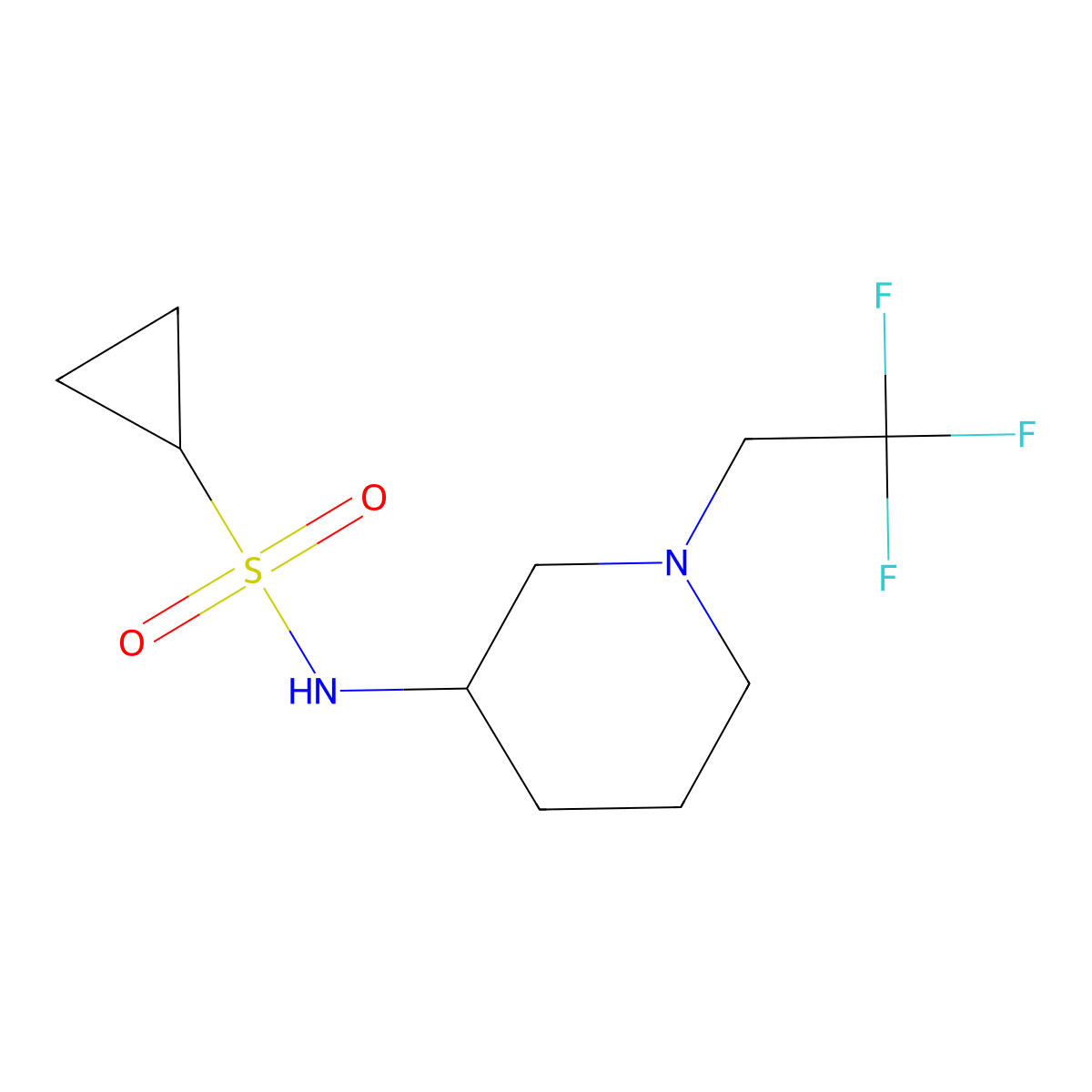 N-[1-(2,2,2-trifluoroethyl)piperidin-3-yl]cyclopropanesulfonamide molecular structure, CAS 2549010-63-9
