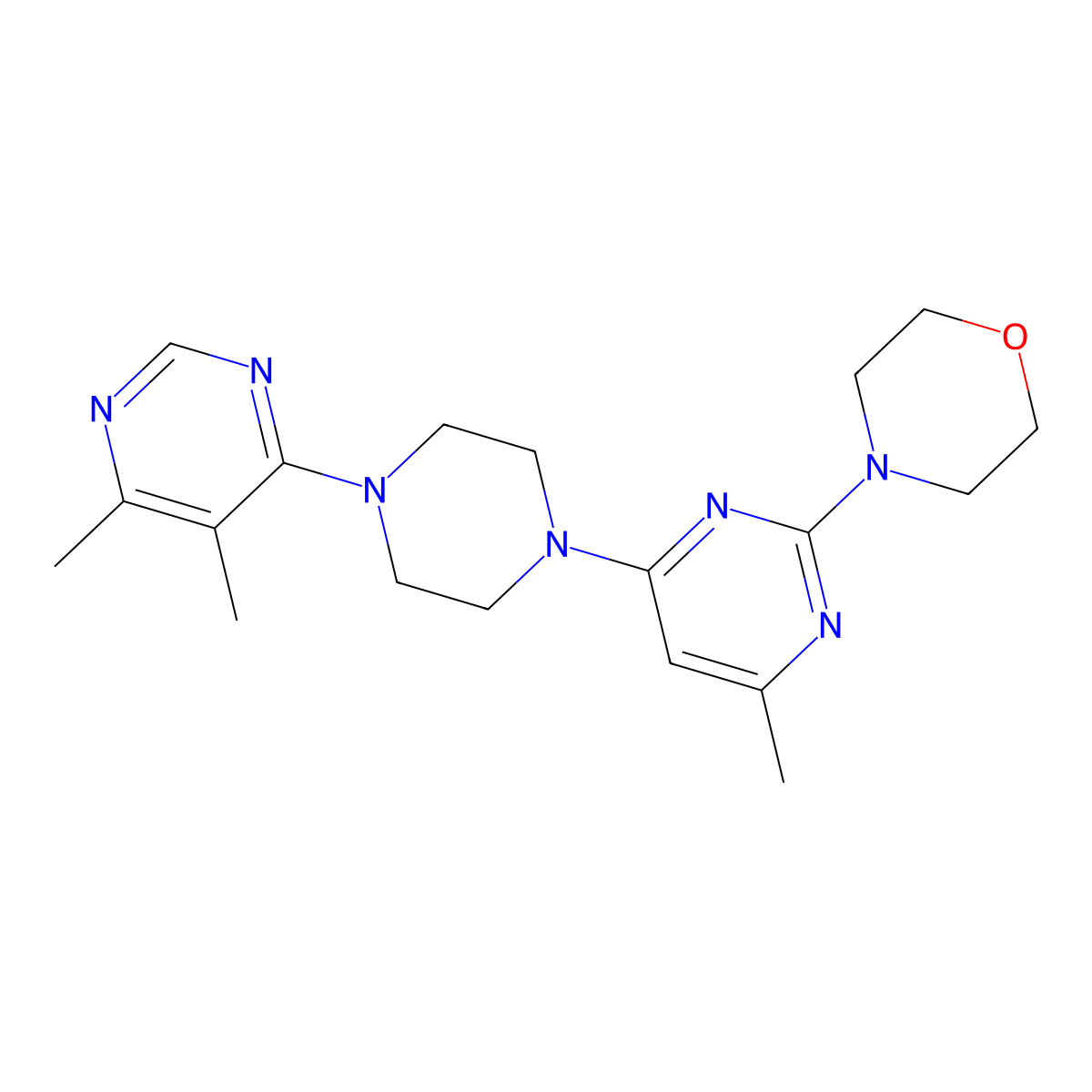4-{4-[4-(5,6-Dimethylpyrimidin-4-yl)piperazin-1-yl]-6-methylpyrimidin-2-yl}morpholine molecular structure, CAS 2549010-68-4