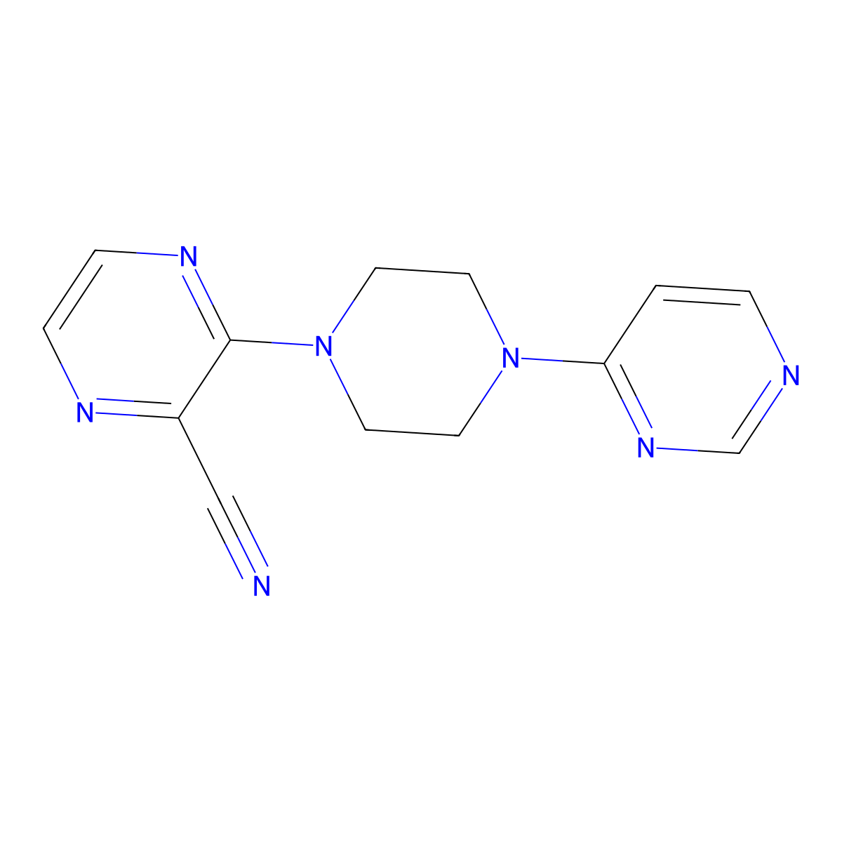 3-[4-(Pyrimidin-4-yl)piperazin-1-yl]pyrazine-2-carbonitrile molecular structure, CAS 2549010-73-1
