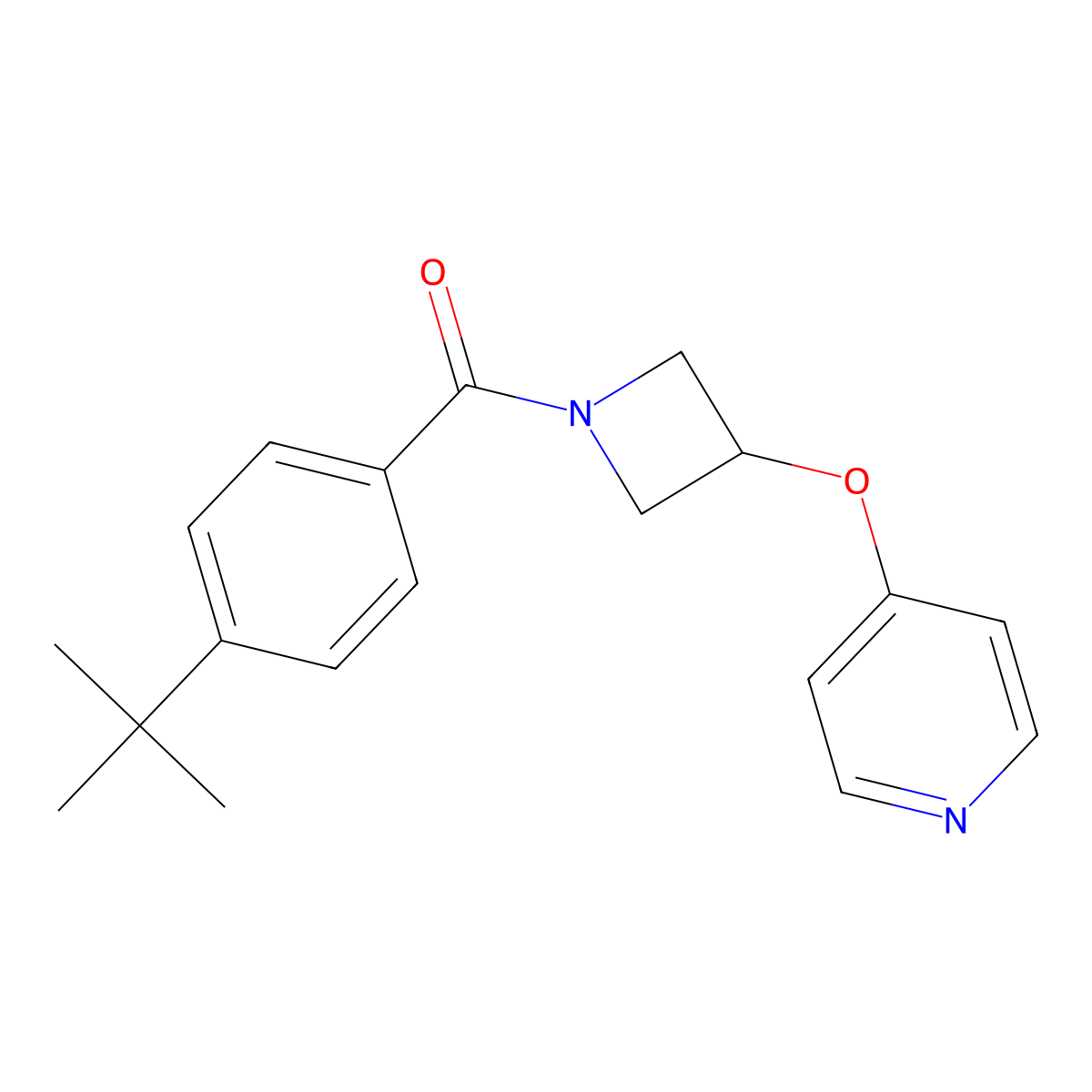 4-{[1-(4-Tert-butylbenzoyl)azetidin-3-yl]oxy}pyridine molecular structure, CAS 2549010-81-1