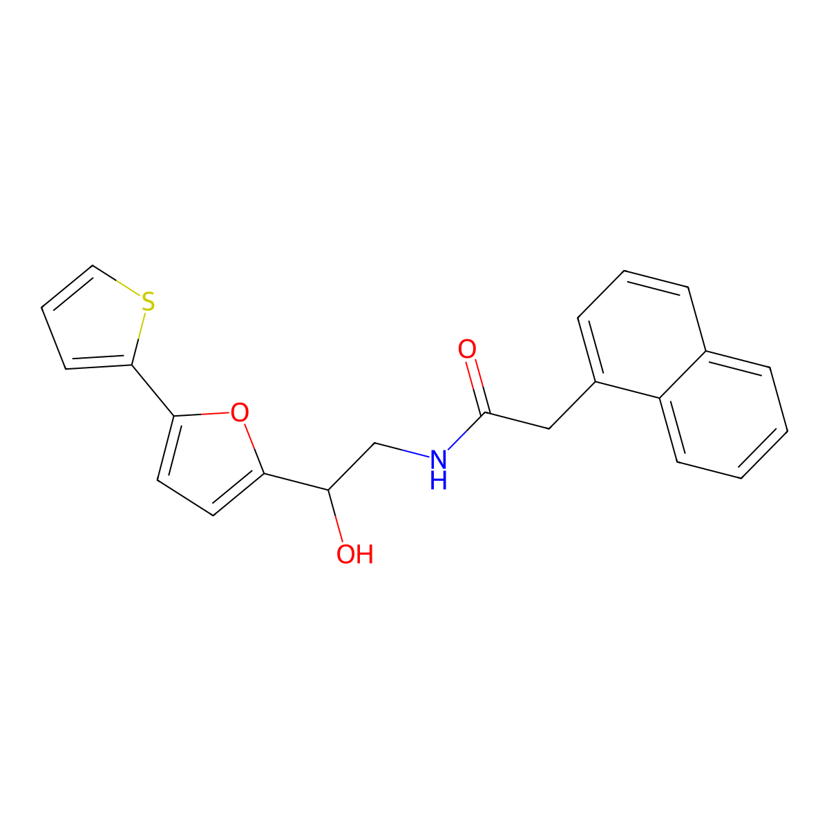 N-{2-hydroxy-2-[5-(thiophen-2-yl)furan-2-yl]ethyl}-2-(naphthalen-1-yl)acetamide molecular structure, CAS 2549010-84-4