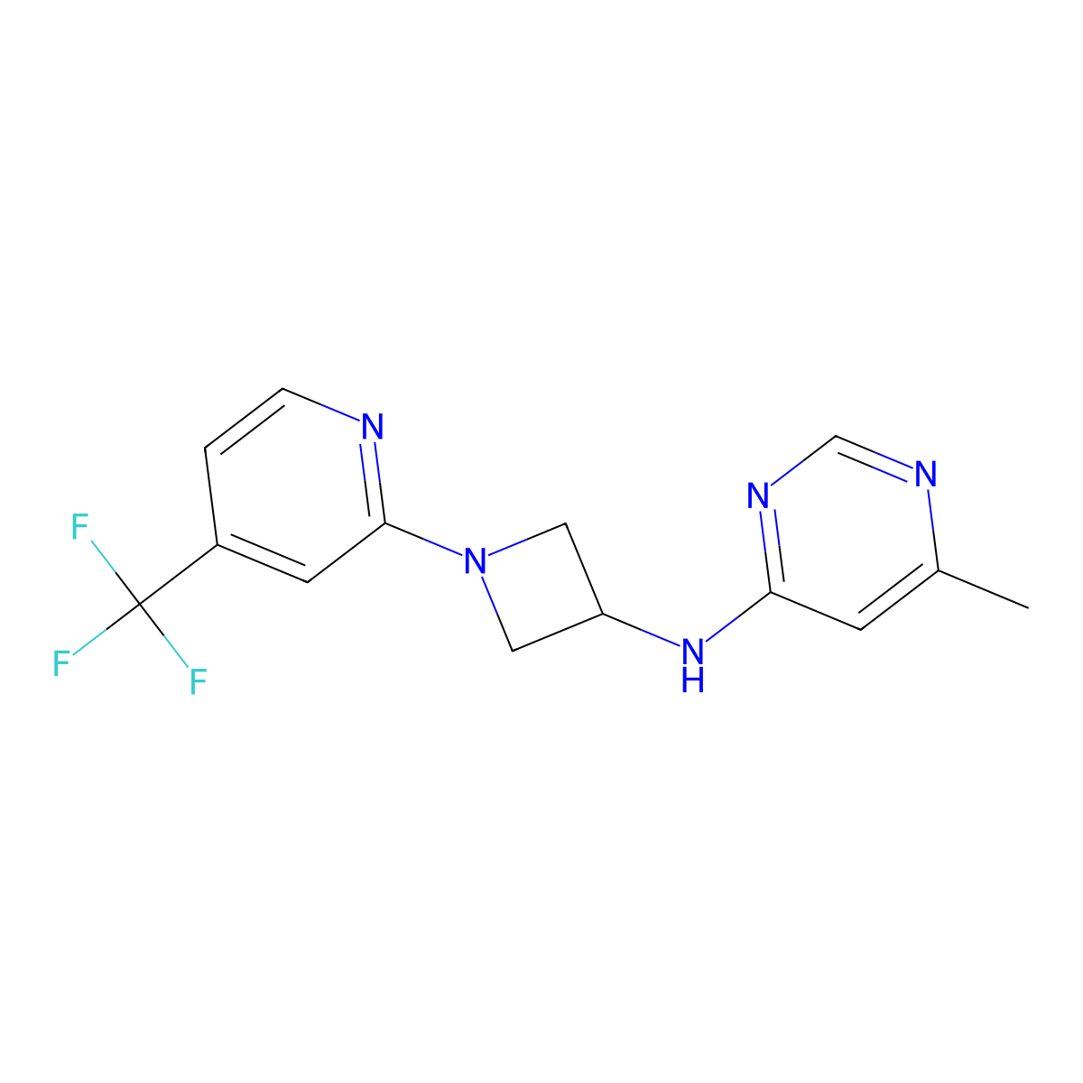 6-methyl-N-{1-[4-(trifluoromethyl)pyridin-2-yl]azetidin-3-yl}pyrimidin-4-amine molecular structure, CAS 2549010-98-0