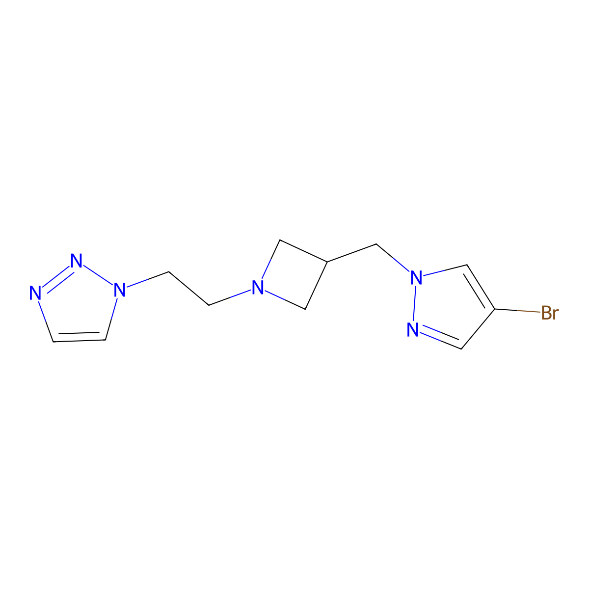 1-(2-{3-[(4-bromo-1H-pyrazol-1-yl)methyl]azetidin-1-yl}ethyl)-1H-1,2,3-triazole molecular structure, CAS 2549011-03-0