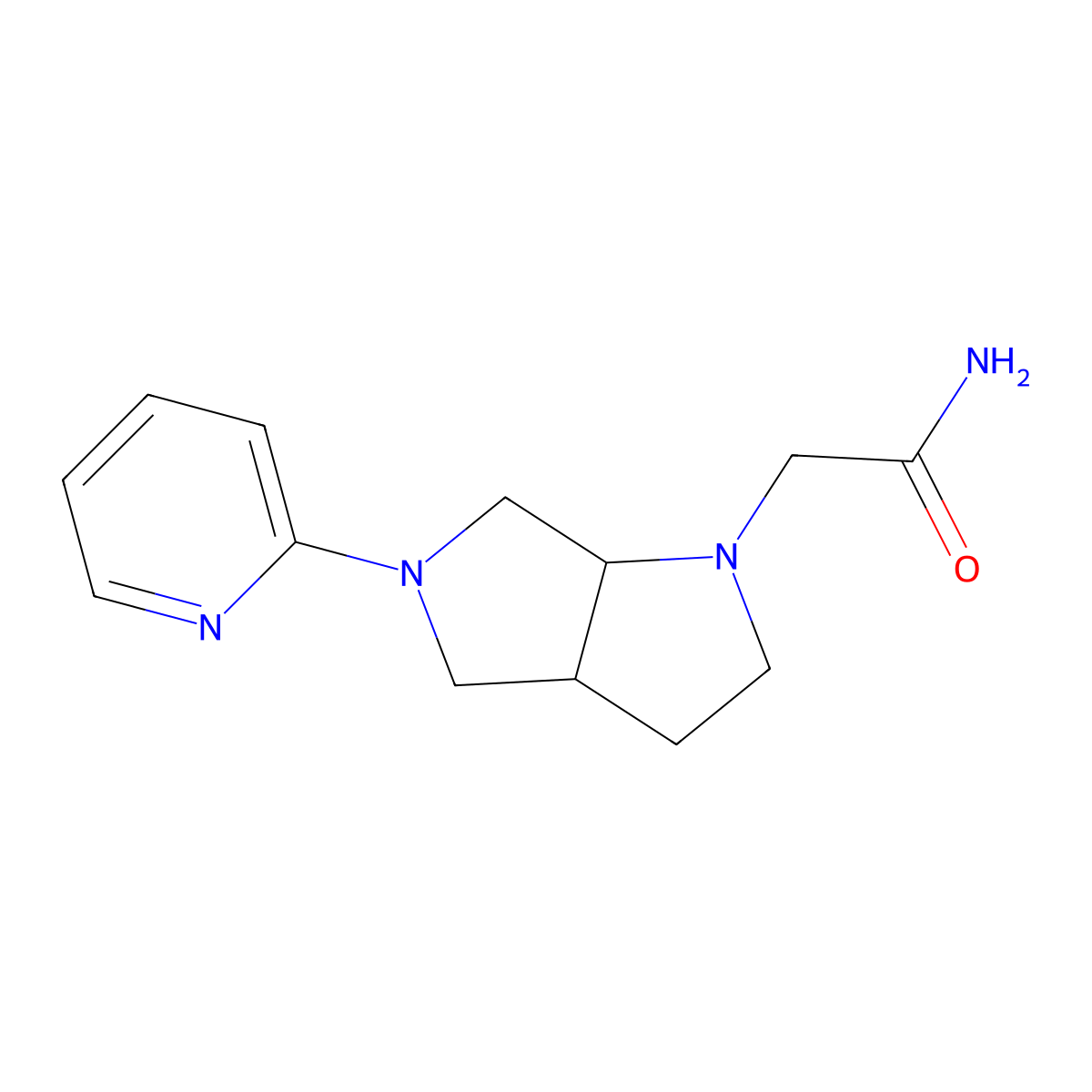 2-[5-(Pyridin-2-yl)-octahydropyrrolo[2,3-c]pyrrol-1-yl]acetamide molecular structure, CAS 2549011-04-1