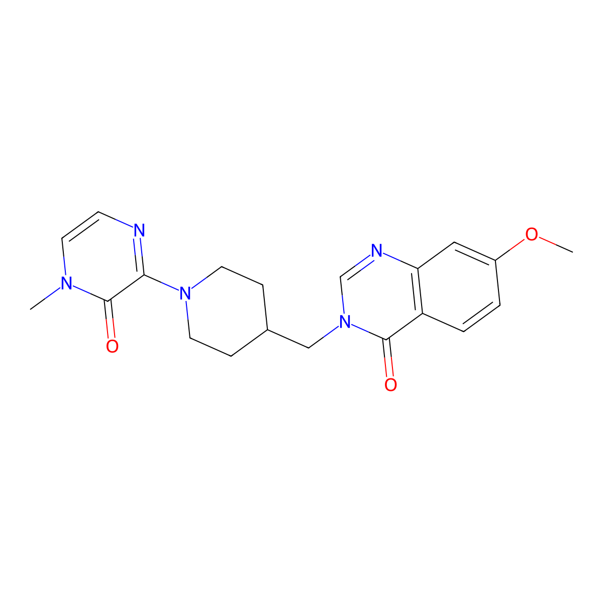 7-Methoxy-3-{[1-(4-methyl-3-oxo-3,4-dihydropyrazin-2-yl)piperidin-4-yl]methyl}-3,4-dihydroquinazolin-4-one molecular structure, CAS 2549011-12-1