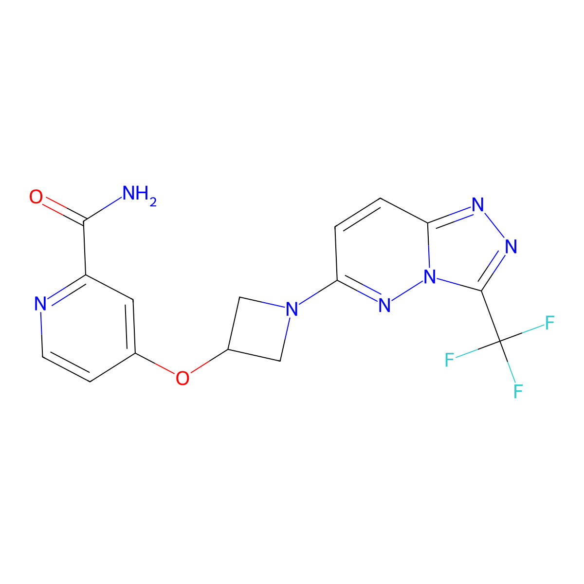 4-({1-[3-(Trifluoromethyl)-[1,2,4]triazolo[4,3-b]pyridazin-6-yl]azetidin-3-yl}oxy)pyridine-2-carboxamide molecular structure, CAS 2549011-15-4