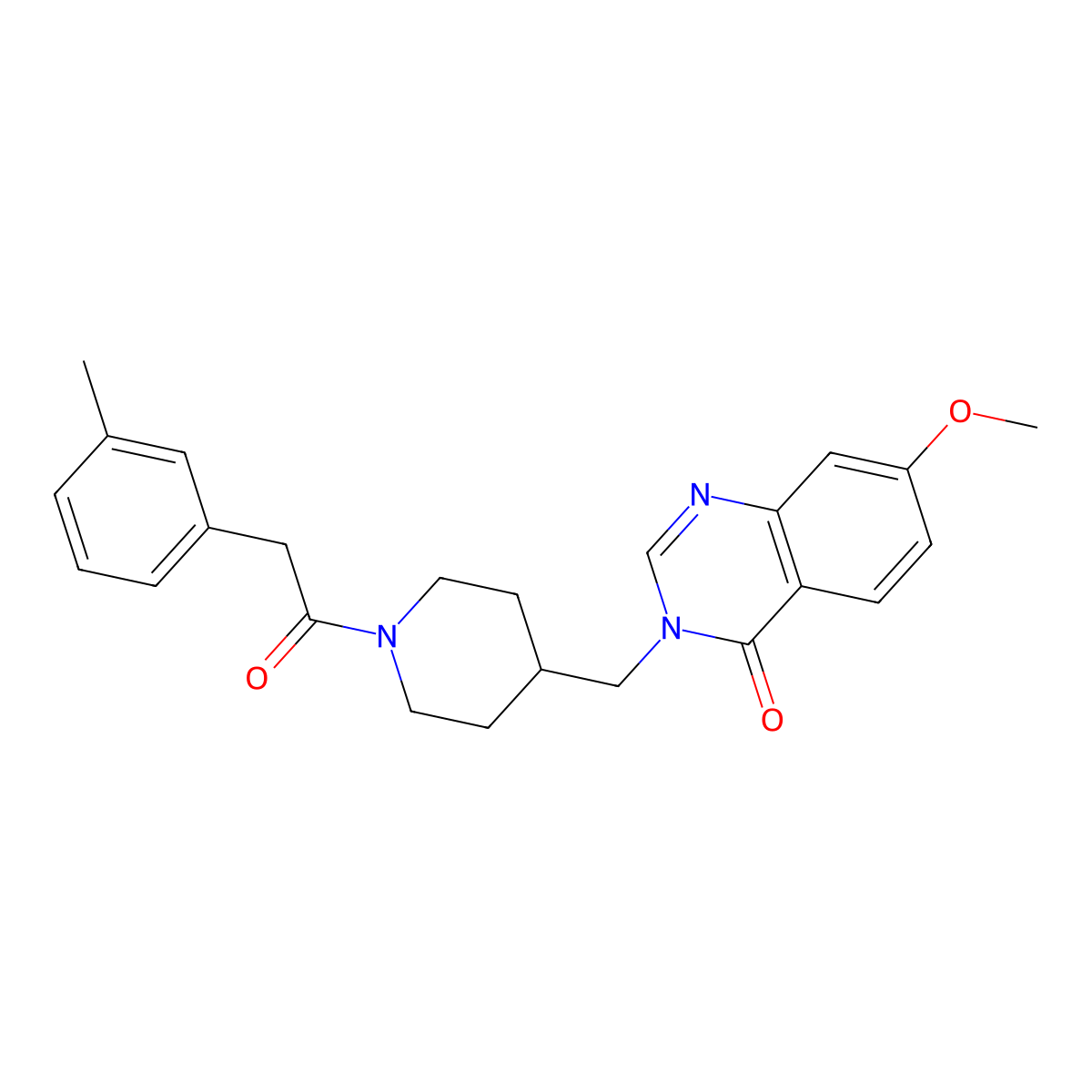 7-Methoxy-3-({1-[2-(3-methylphenyl)acetyl]piperidin-4-yl}methyl)-3,4-dihydroquinazolin-4-one molecular structure, CAS 2549011-18-7