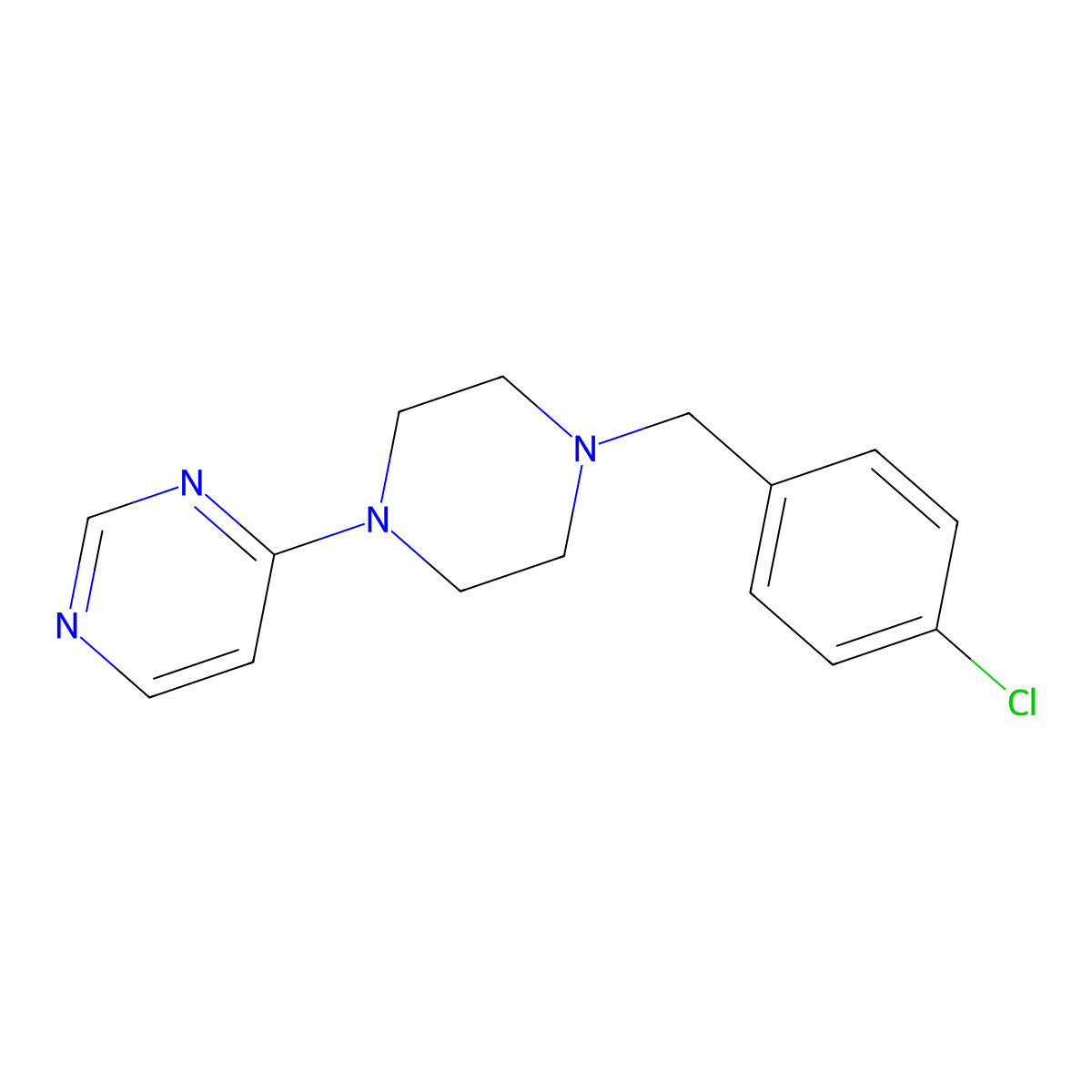 4-{4-[(4-Chlorophenyl)methyl]piperazin-1-yl}pyrimidine molecular structure, CAS 2549011-23-4