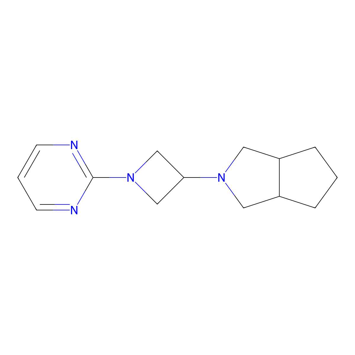 2-(3-{Octahydrocyclopenta[c]pyrrol-2-yl}azetidin-1-yl)pyrimidine molecular structure, CAS 2549011-24-5