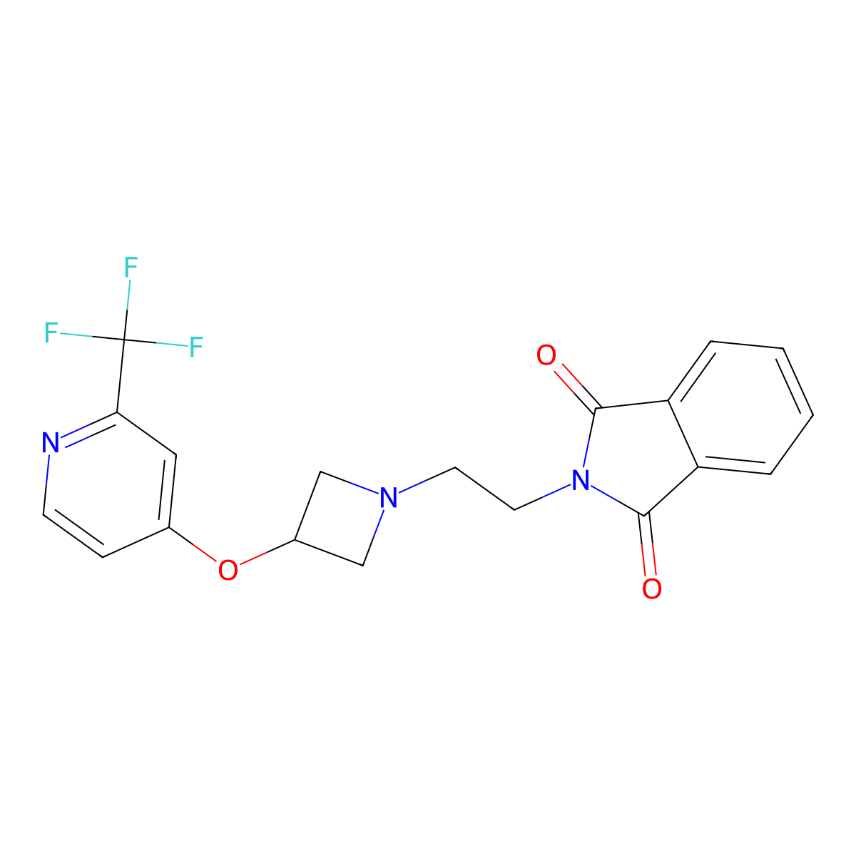 2-[2-(3-{[2-(trifluoromethyl)pyridin-4-yl]oxy}azetidin-1-yl)ethyl]-2,3-dihydro-1H-isoindole-1,3-dione molecular structure, CAS 2549011-31-4