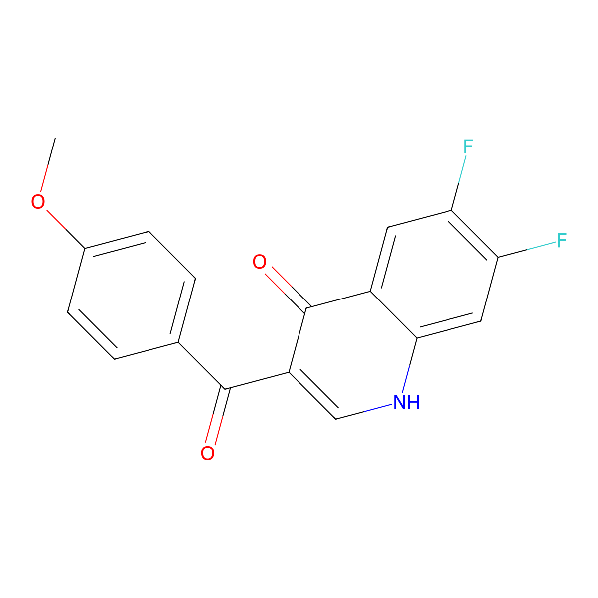 6,7-Difluoro-3-(4-methoxybenzoyl)-1,4-dihydroquinolin-4-one molecular structure, CAS 2549011-35-8