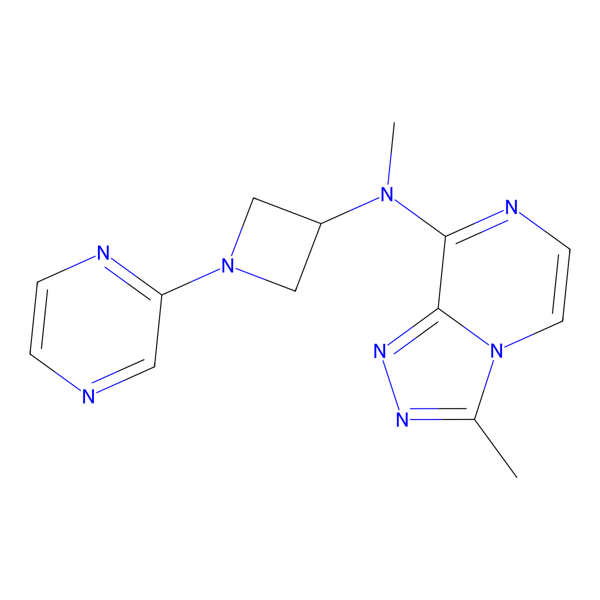 N-methyl-N-{3-methyl-[1,2,4]triazolo[4,3-a]pyrazin-8-yl}-1-(pyrazin-2-yl)azetidin-3-amine molecular structure, CAS 2549011-37-0