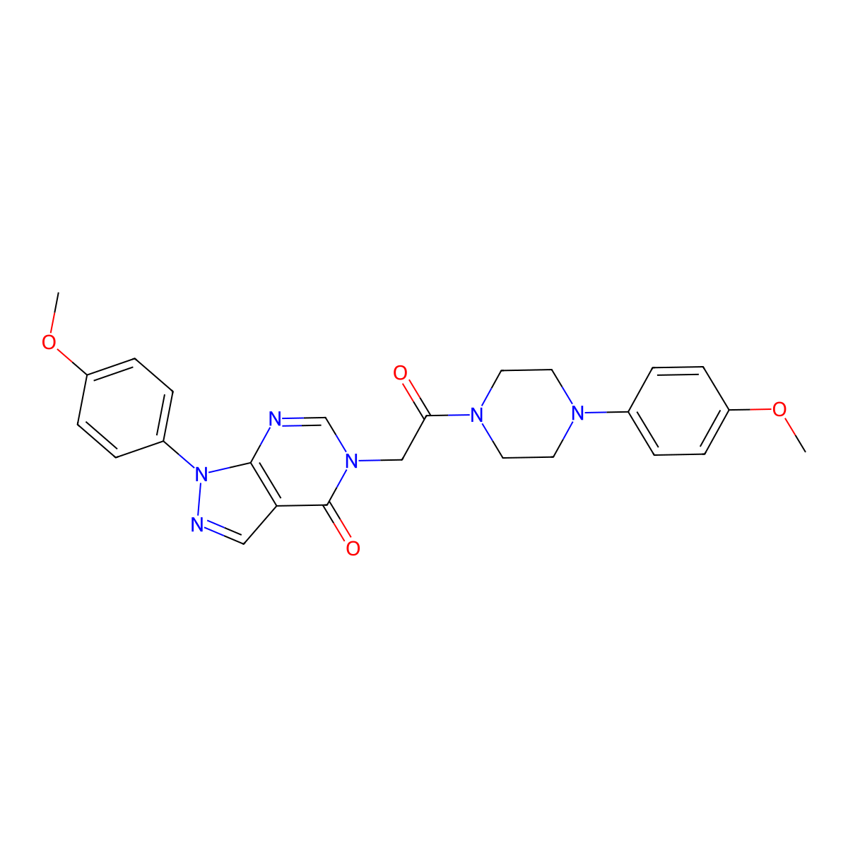 1-(4-methoxyphenyl)-5-{2-[4-(4-methoxyphenyl)piperazin-1-yl]-2-oxoethyl}-1H,4H,5H-pyrazolo[3,4-d]pyrimidin-4-one molecular structure, CAS 2549011-39-2