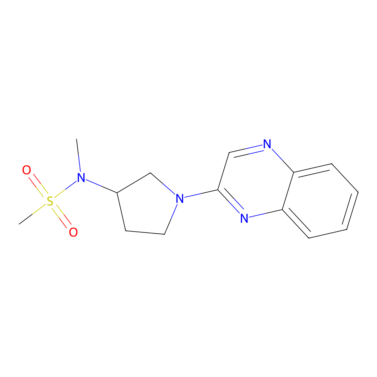 N-methyl-N-[1-(quinoxalin-2-yl)pyrrolidin-3-yl]methanesulfonamide molecular structure, CAS 2549011-43-8