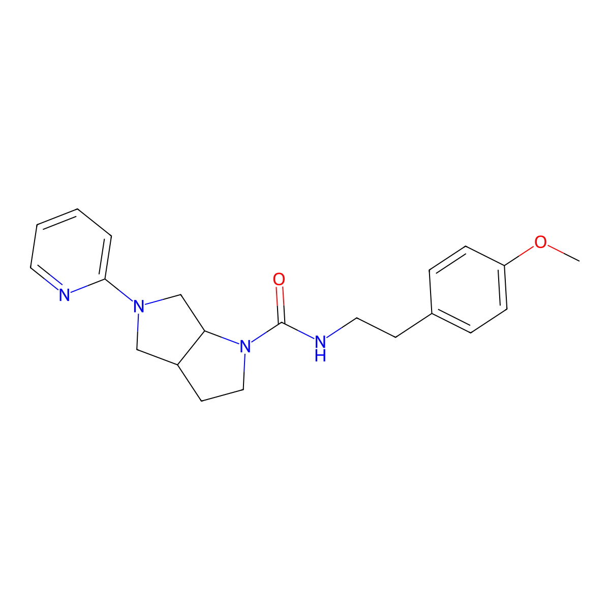 N-[2-(4-methoxyphenyl)ethyl]-5-(pyridin-2-yl)-octahydropyrrolo[3,4-b]pyrrole-1-carboxamide molecular structure, CAS 2549011-49-4