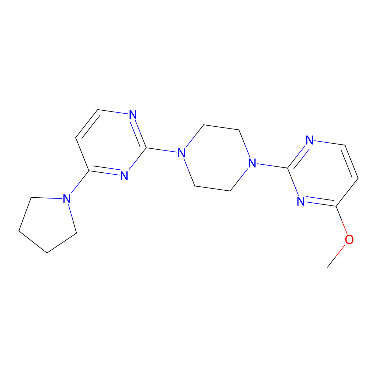 2-[4-(4-Methoxypyrimidin-2-yl)piperazin-1-yl]-4-(pyrrolidin-1-yl)pyrimidine molecular structure, CAS 2549011-51-8