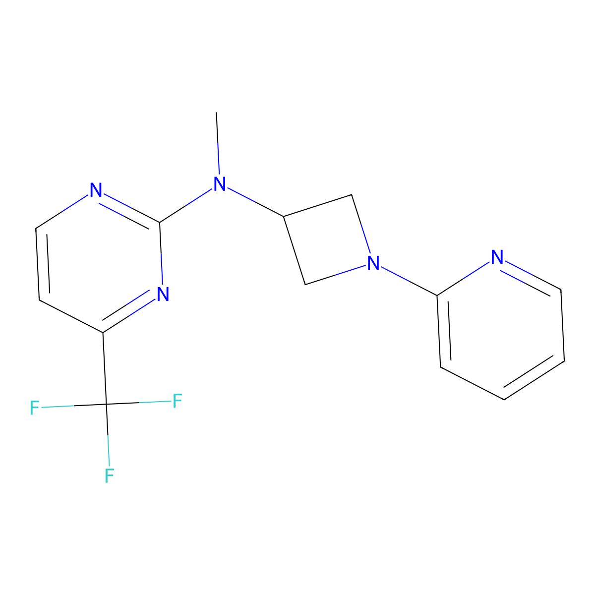 N-methyl-N-[1-(pyridin-2-yl)azetidin-3-yl]-4-(trifluoromethyl)pyrimidin-2-amine molecular structure, CAS 2549011-53-0