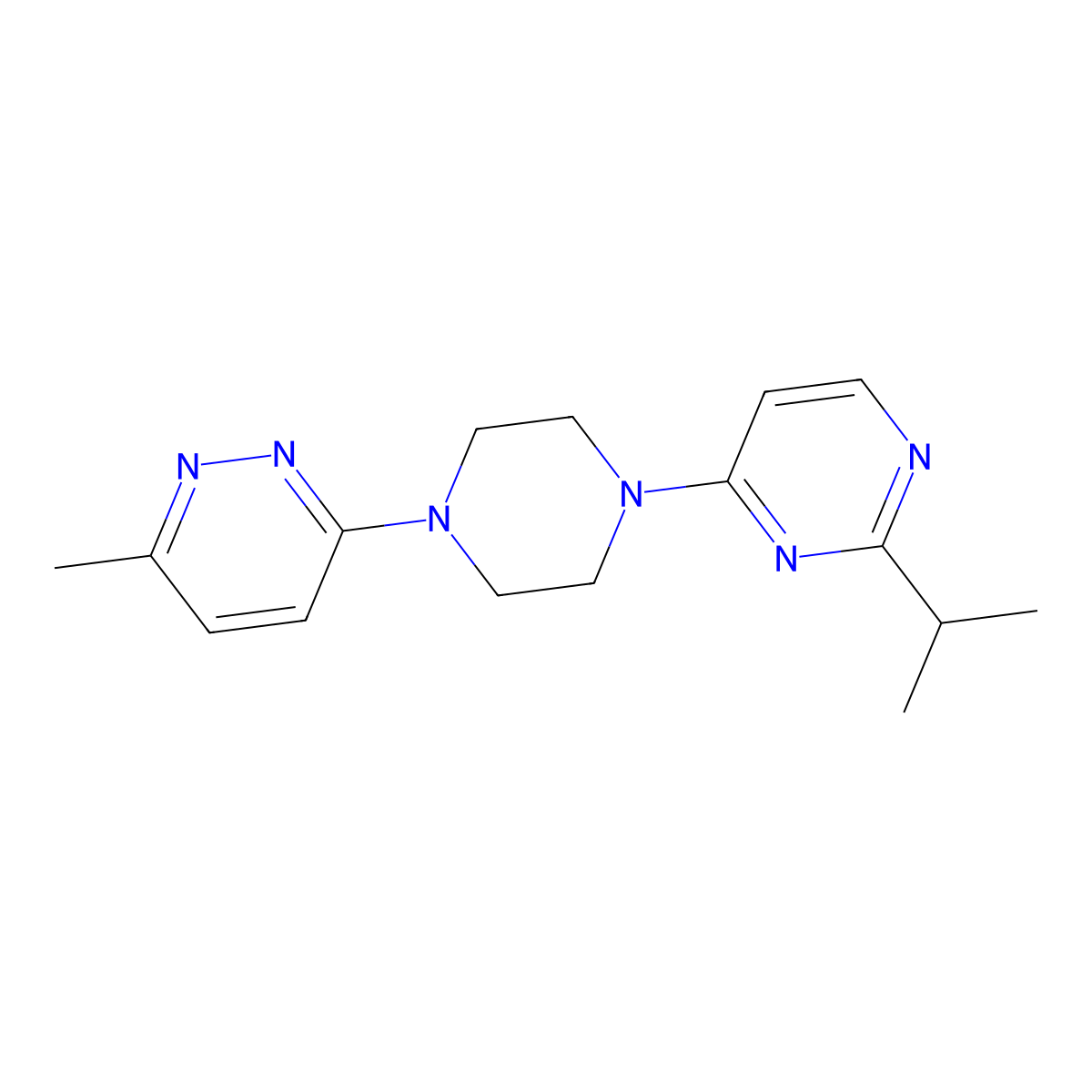 4-[4-(6-Methylpyridazin-3-yl)piperazin-1-yl]-2-(propan-2-yl)pyrimidine molecular structure, CAS 2549011-54-1