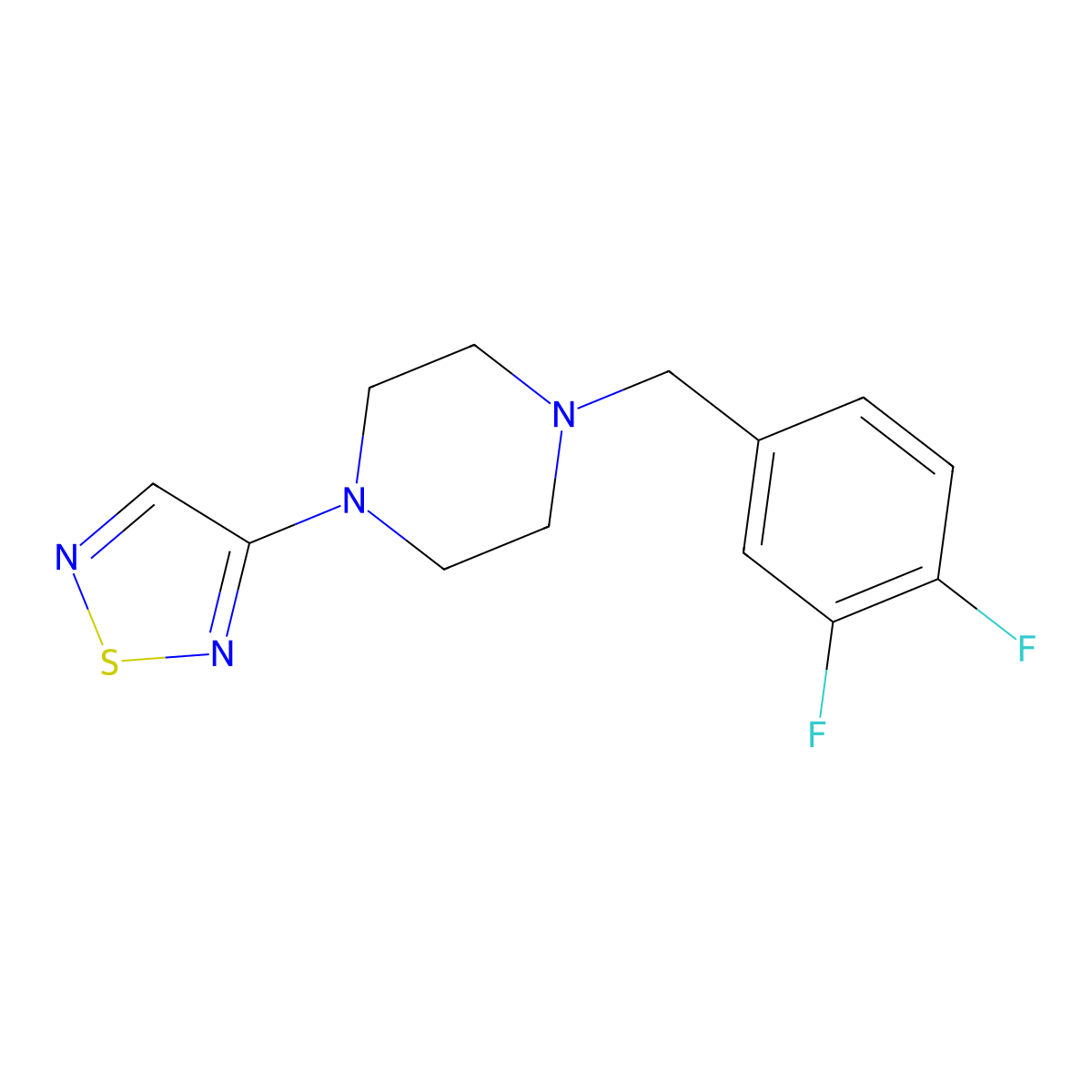 1-[(3,4-Difluorophenyl)methyl]-4-(1,2,5-thiadiazol-3-yl)piperazine molecular structure, CAS 2549011-62-1