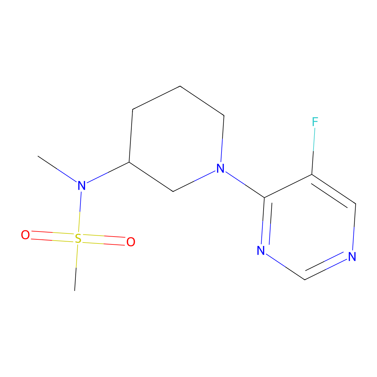 N-[1-(5-fluoropyrimidin-4-yl)piperidin-3-yl]-N-methylmethanesulfonamide molecular structure, CAS 2549011-65-4