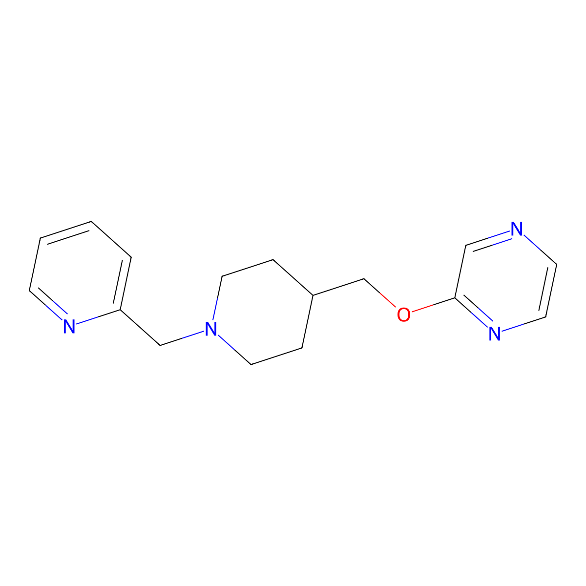 2-({1-[(Pyridin-2-yl)methyl]piperidin-4-yl}methoxy)pyrazine molecular structure, CAS 2549011-67-6