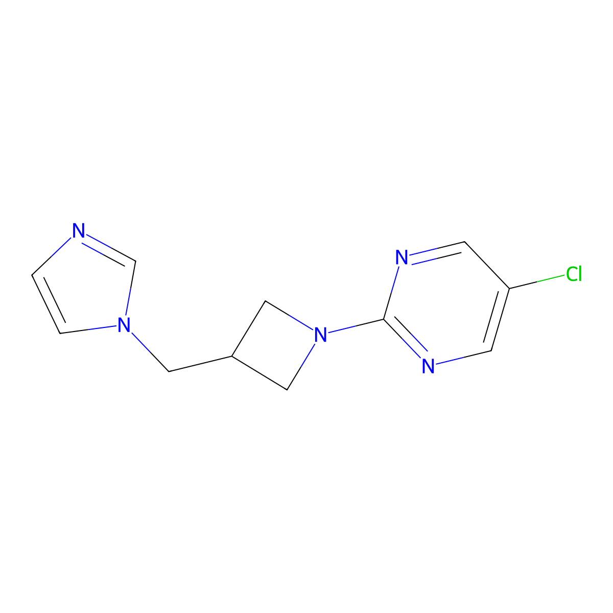 5-chloro-2-{3-[(1H-imidazol-1-yl)methyl]azetidin-1-yl}pyrimidine molecular structure, CAS 2549011-81-4