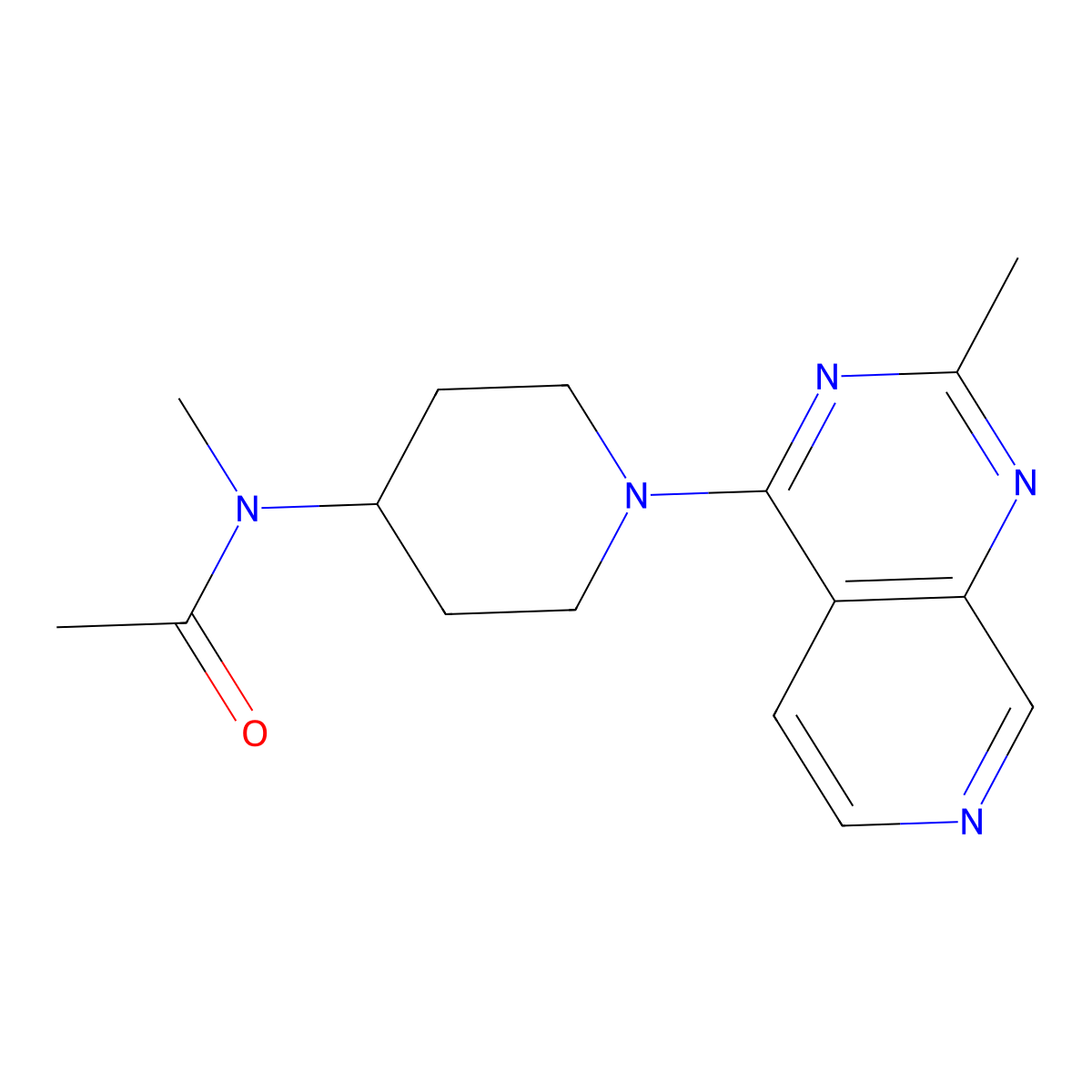 N-methyl-N-(1-{2-methylpyrido[3,4-d]pyrimidin-4-yl}piperidin-4-yl)acetamide molecular structure, CAS 2549011-83-6