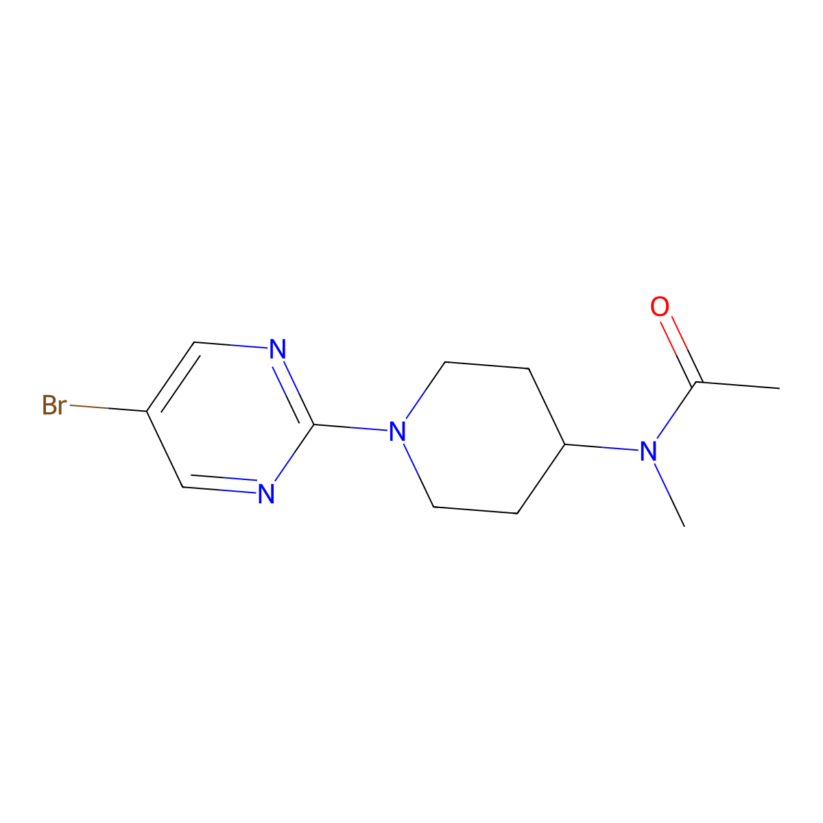 N-[1-(5-bromopyrimidin-2-yl)piperidin-4-yl]-N-methylacetamide molecular structure, CAS 2549011-89-2