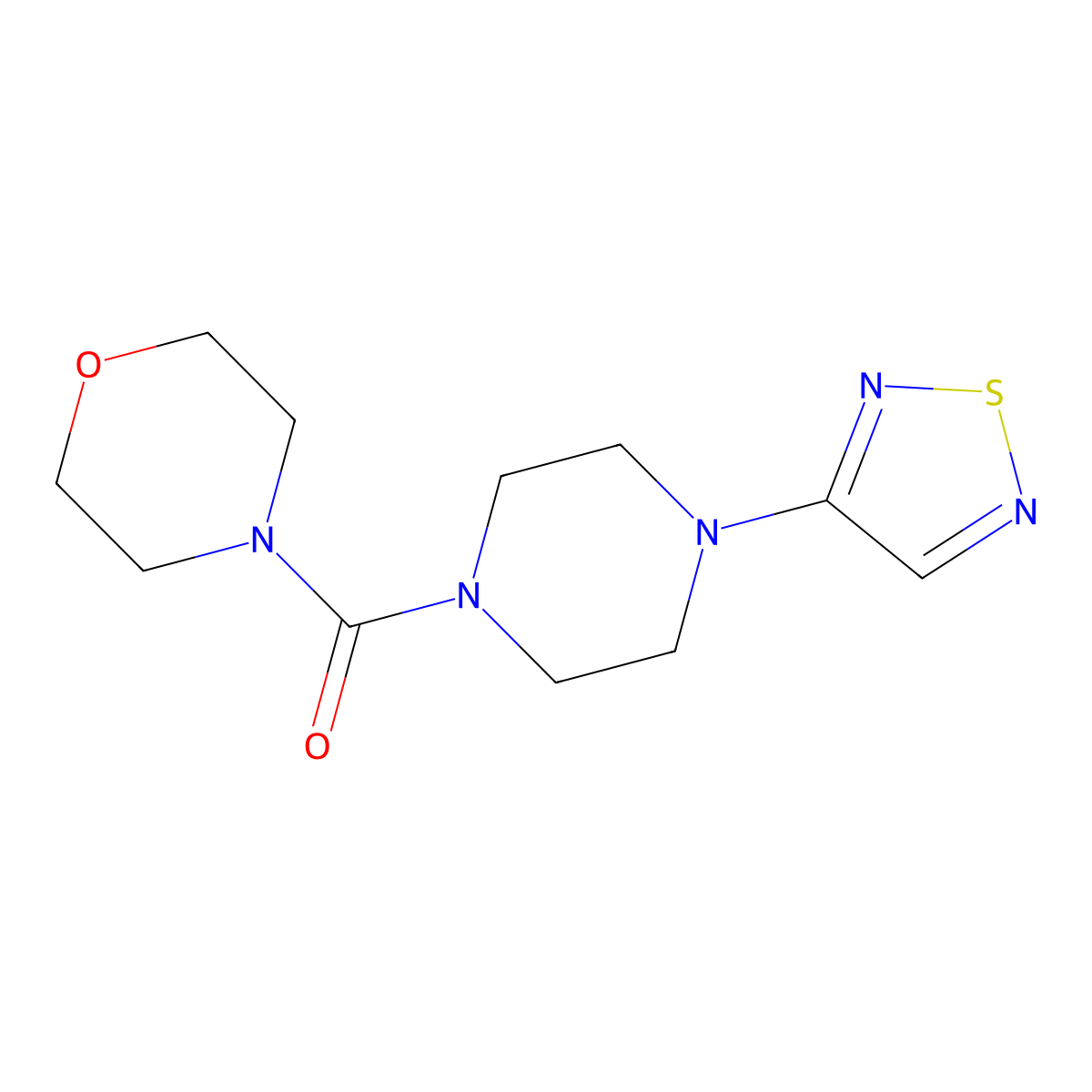 4-[4-(1,2,5-Thiadiazol-3-yl)piperazine-1-carbonyl]morpholine molecular structure, CAS 2549011-90-5