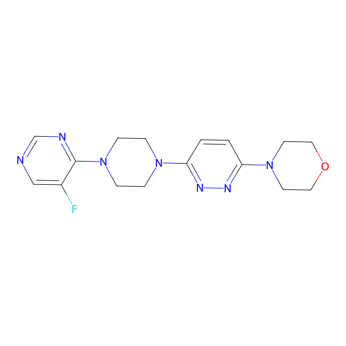 4-{6-[4-(5-Fluoropyrimidin-4-yl)piperazin-1-yl]pyridazin-3-yl}morpholine molecular structure, CAS 2549012-02-2