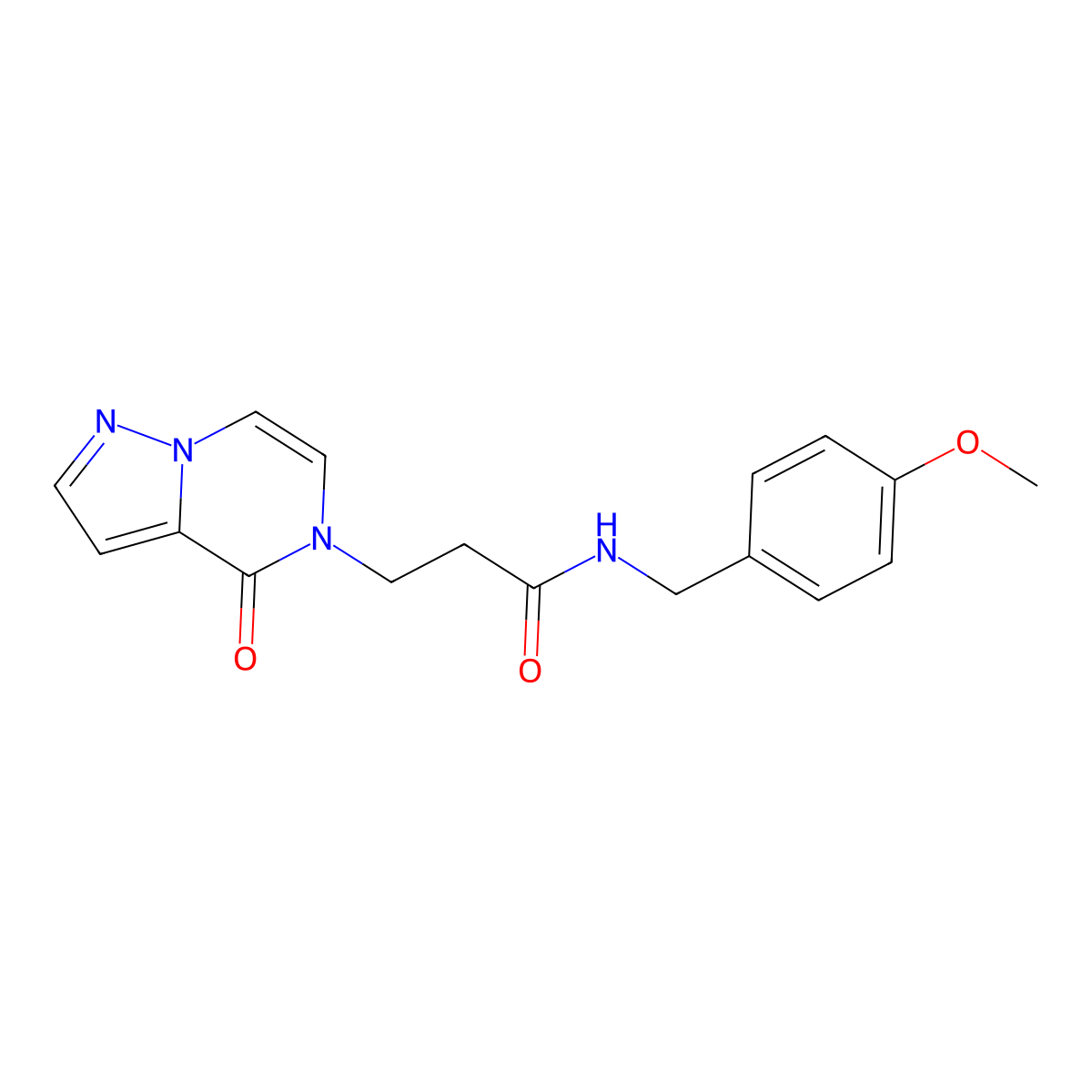 N-[(4-methoxyphenyl)methyl]-3-{4-oxo-4H,5H-pyrazolo[1,5-a]pyrazin-5-yl}propanamide molecular structure, CAS 2549012-08-8