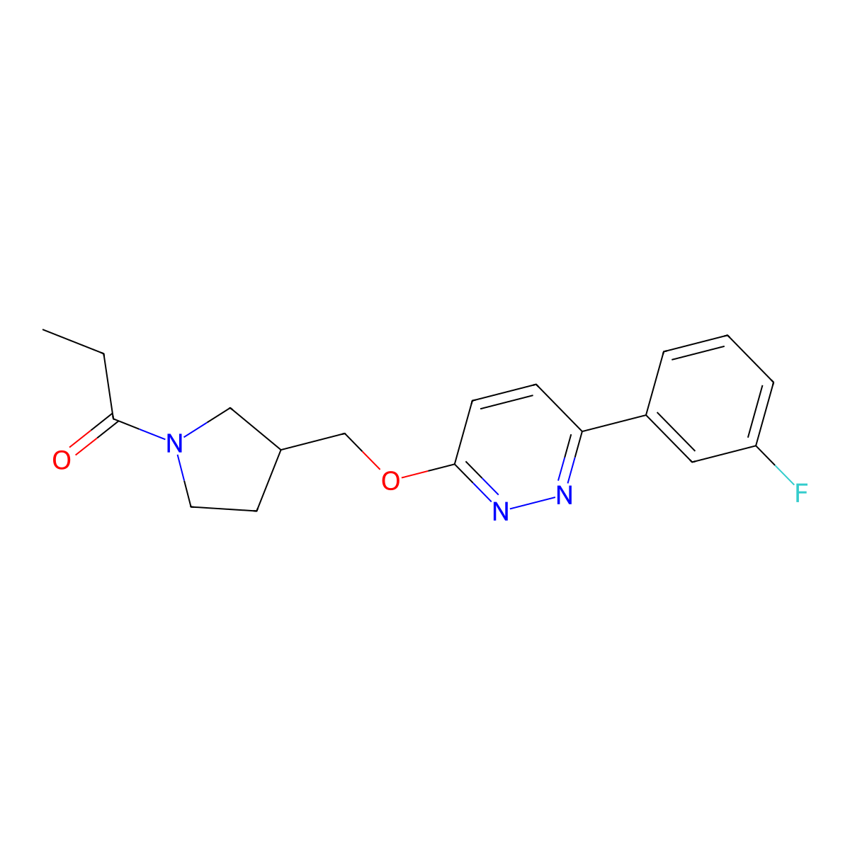 1-[3-({[6-(3-Fluorophenyl)pyridazin-3-yl]oxy}methyl)pyrrolidin-1-yl]propan-1-one molecular structure, CAS 2549012-18-0