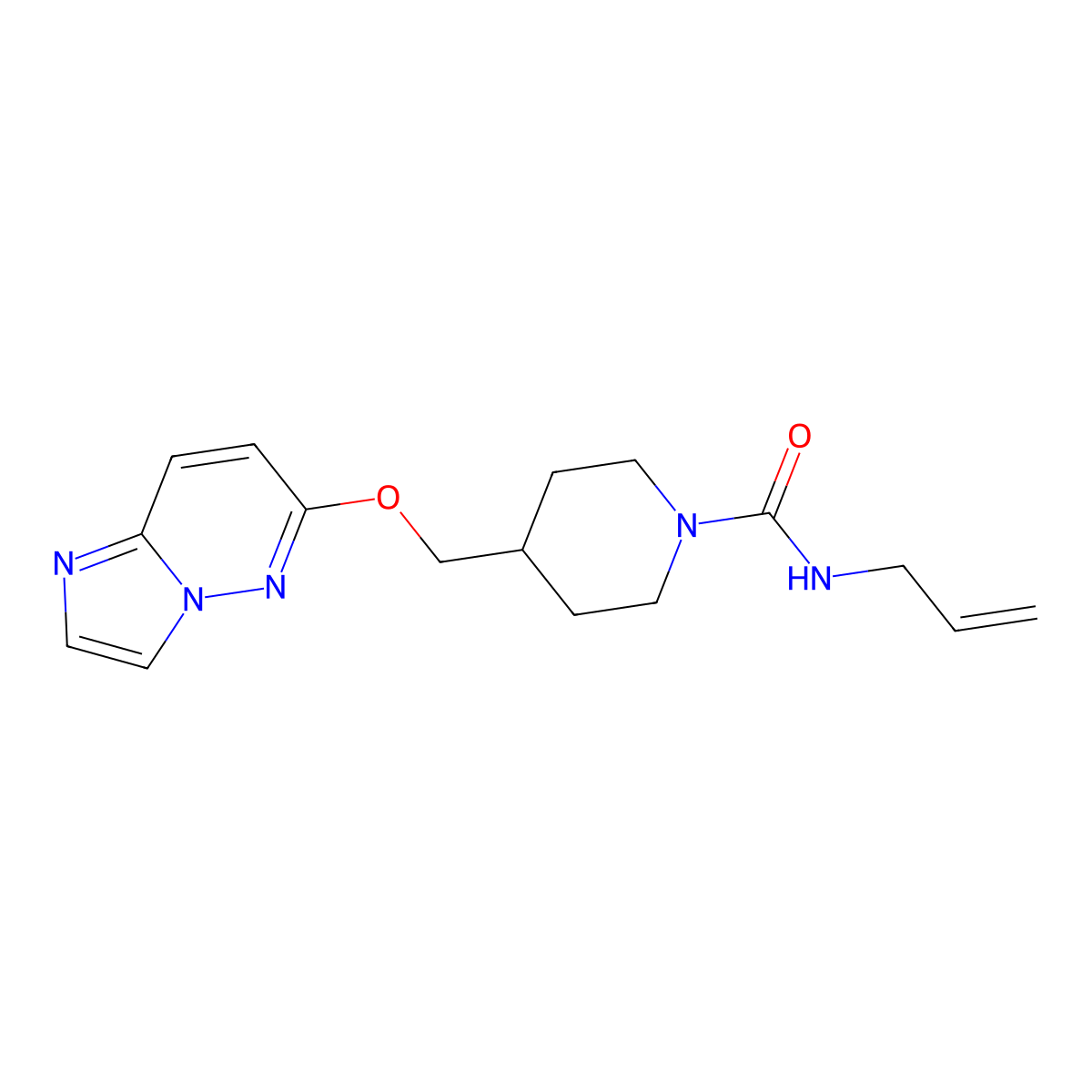 4-({imidazo[1,2-b]pyridazin-6-yloxy}methyl)-N-(prop-2-en-1-yl)piperidine-1-carboxamide molecular structure, CAS 2549012-28-2