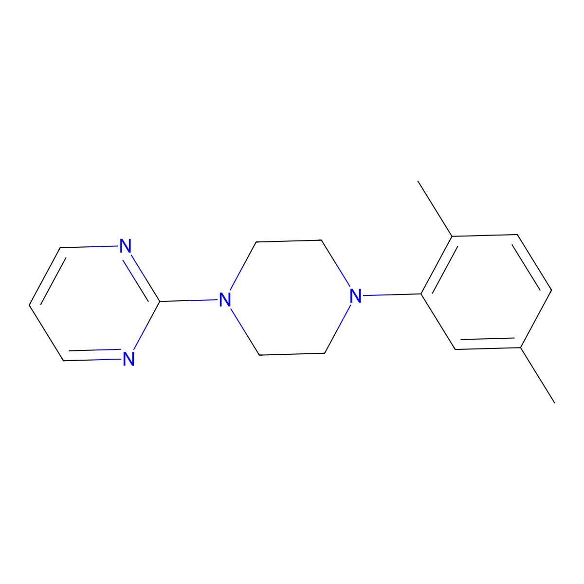 2-[4-(2,5-Dimethylphenyl)piperazin-1-yl]pyrimidine molecular structure, CAS 2549012-50-0