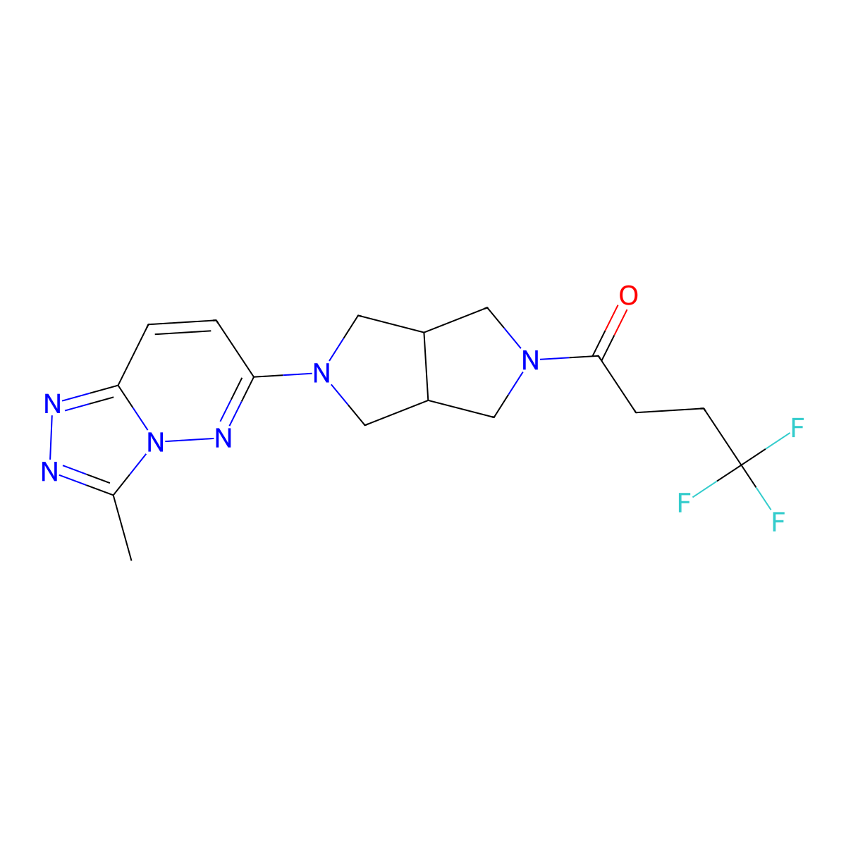 4,4,4-Trifluoro-1-(5-{3-methyl-[1,2,4]triazolo[4,3-b]pyridazin-6-yl}-octahydropyrrolo[3,4-c]pyrrol-2-yl)butan-1-one molecular structure, CAS 2549012-51-1