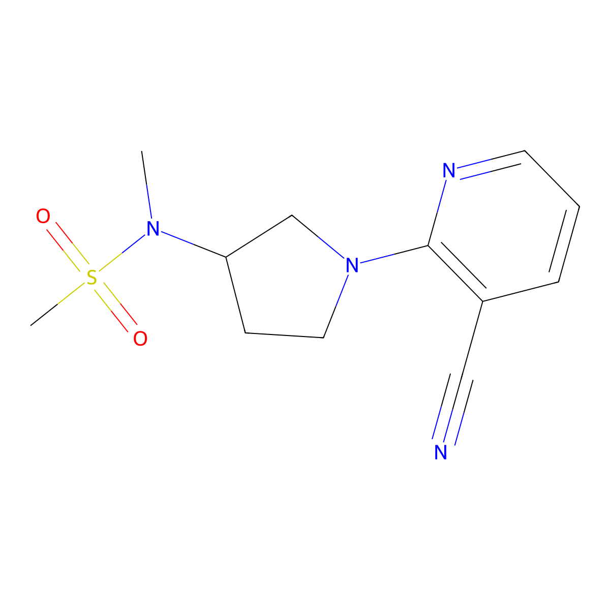 N-[1-(3-cyanopyridin-2-yl)pyrrolidin-3-yl]-N-methylmethanesulfonamide molecular structure, CAS 2549012-55-5