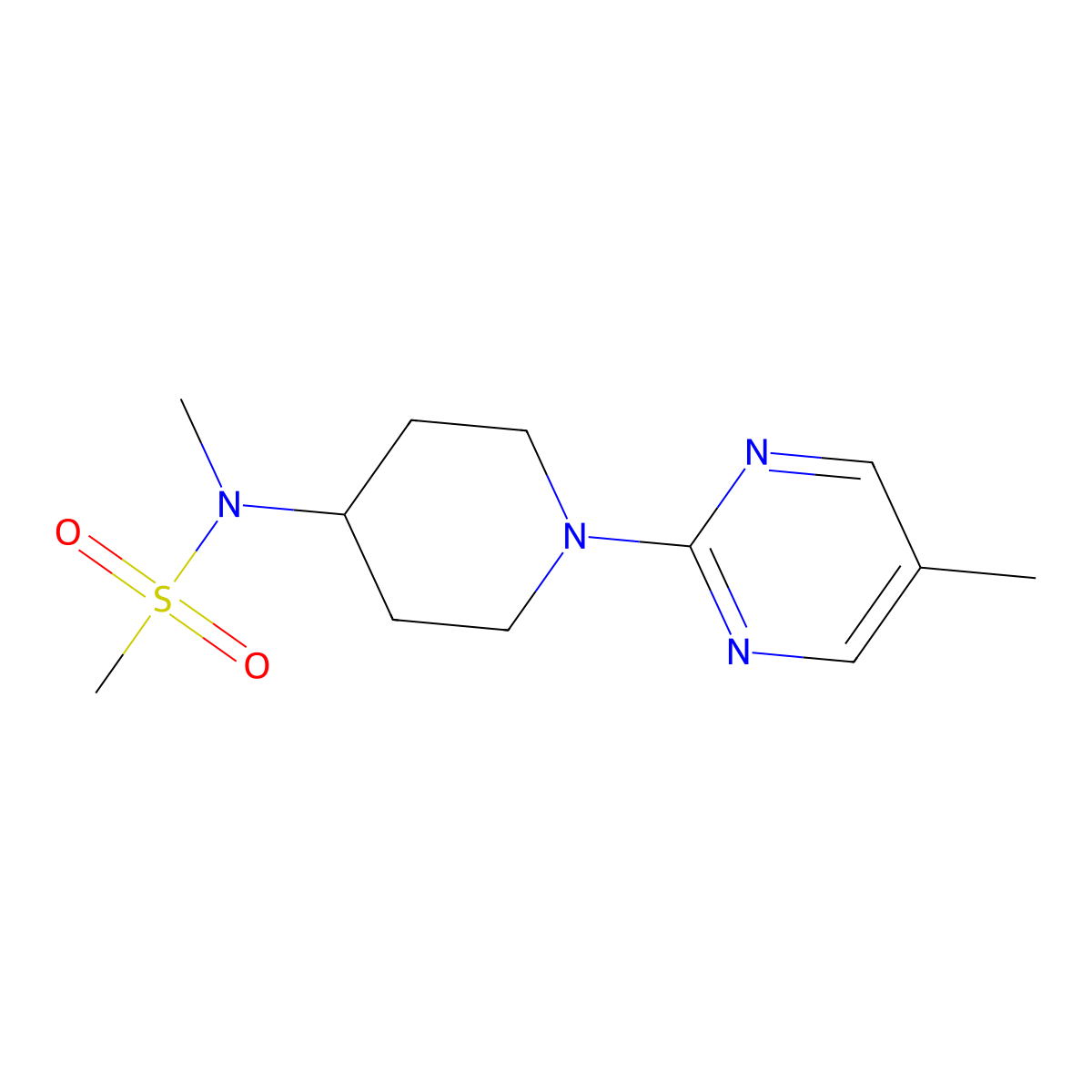 N-methyl-N-[1-(5-methylpyrimidin-2-yl)piperidin-4-yl]methanesulfonamide molecular structure, CAS 2549012-80-6