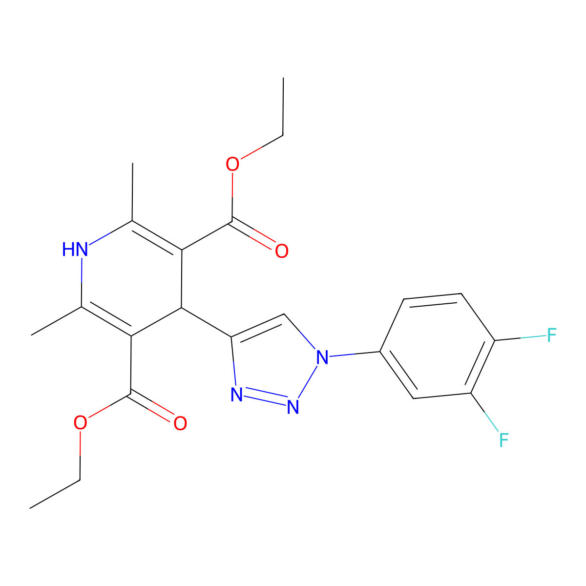 3,5-diethyl 4-[1-(3,4-difluorophenyl)-1H-1,2,3-triazol-4-yl]-2,6-dimethyl-1,4-dihydropyridine-3,5-dicarboxylate molecular structure, CAS 2549012-85-1