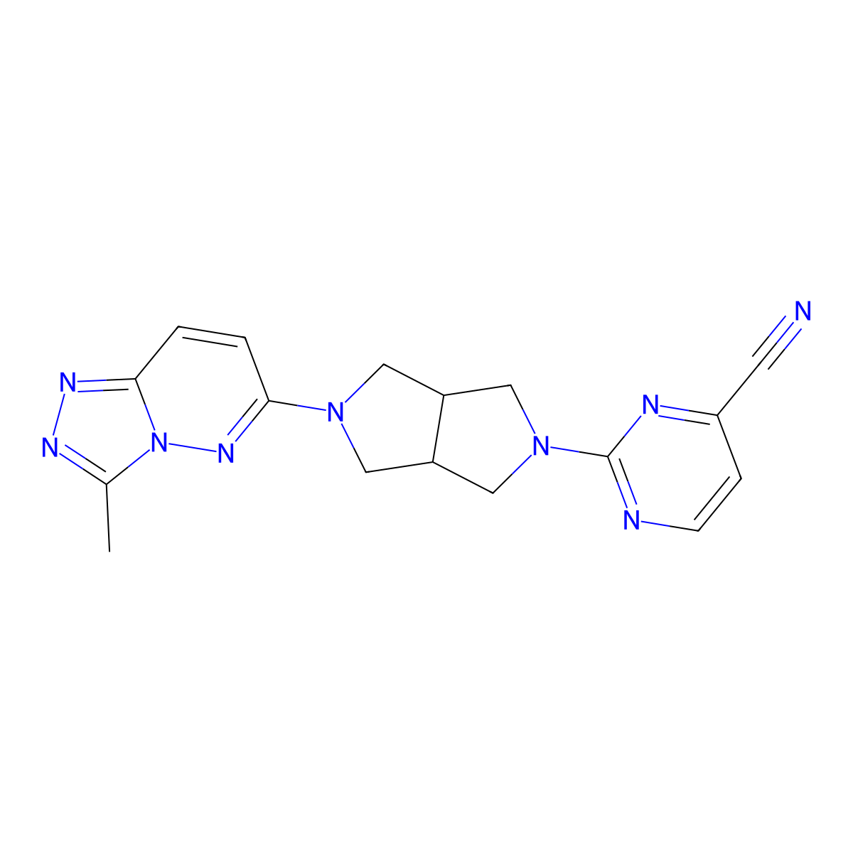2-(5-{3-Methyl-[1,2,4]triazolo[4,3-b]pyridazin-6-yl}-octahydropyrrolo[3,4-c]pyrrol-2-yl)pyrimidine-4-carbonitrile molecular structure, CAS 2549012-93-1