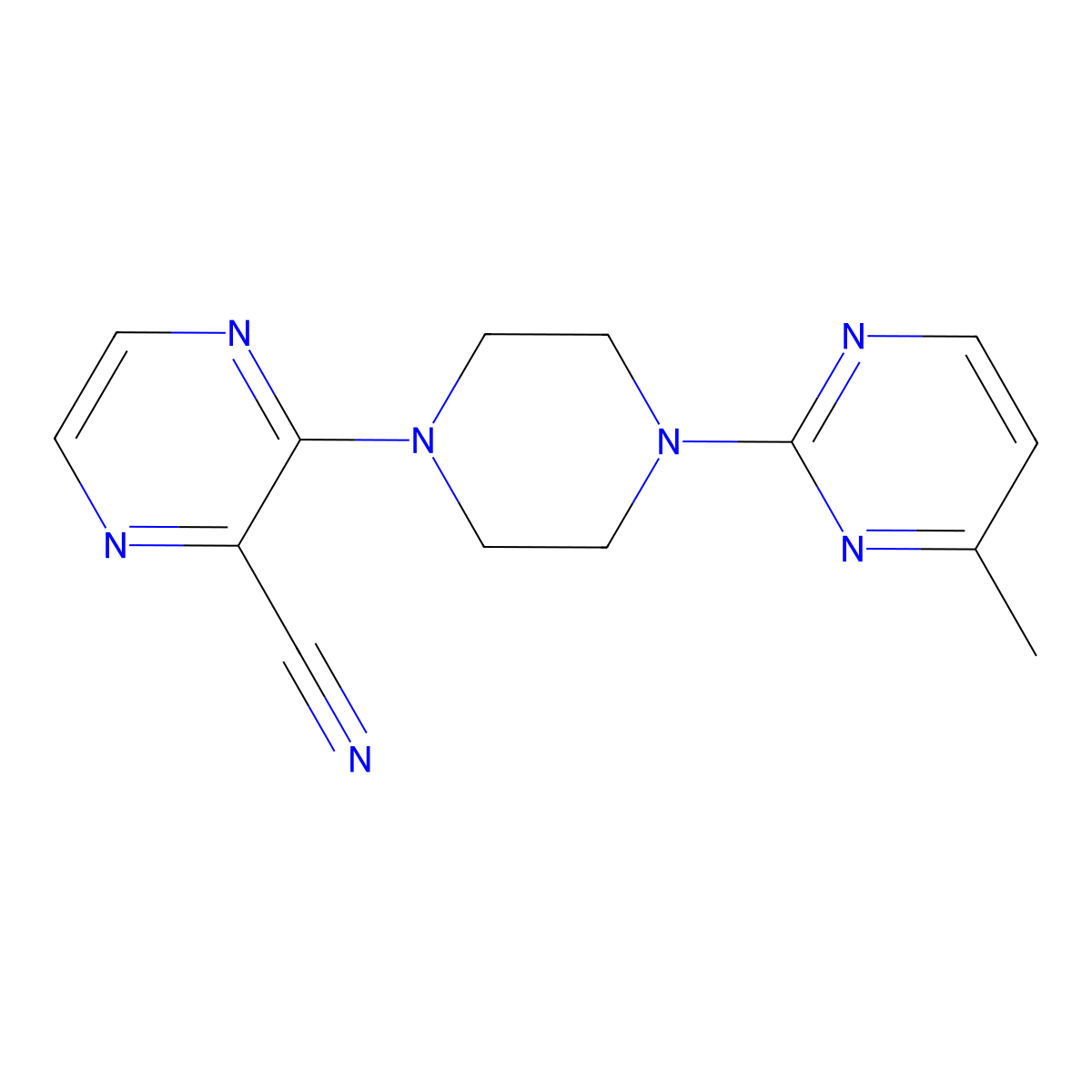 3-[4-(4-Methylpyrimidin-2-yl)piperazin-1-yl]pyrazine-2-carbonitrile molecular structure, CAS 2549012-98-6