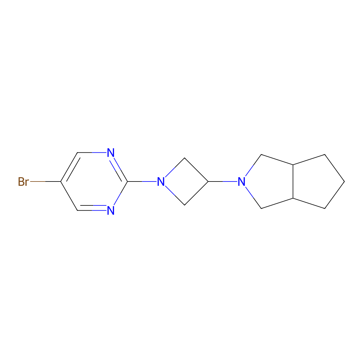 5-Bromo-2-(3-{octahydrocyclopenta[c]pyrrol-2-yl}azetidin-1-yl)pyrimidine molecular structure, CAS 2549013-02-5