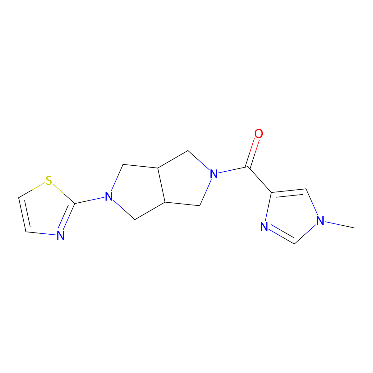 2-[5-(1-methyl-1H-imidazole-4-carbonyl)-octahydropyrrolo[3,4-c]pyrrol-2-yl]-1,3-thiazole molecular structure, CAS 2549013-05-8