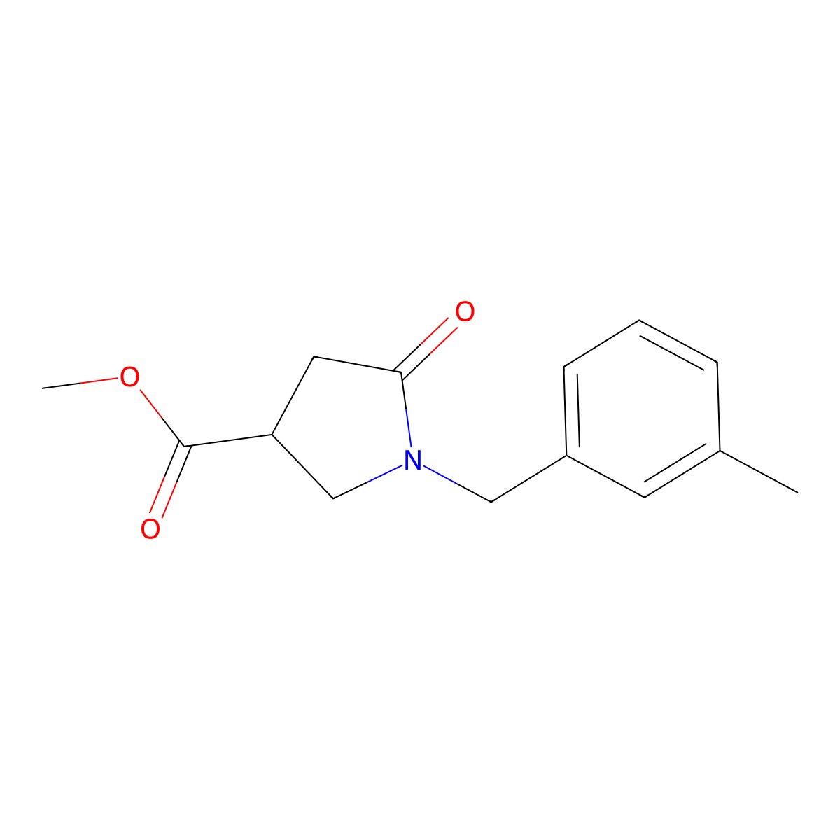 Methyl 1-[(3-methylphenyl)methyl]-5-oxopyrrolidine-3-carboxylate molecular structure, CAS 2549013-12-7