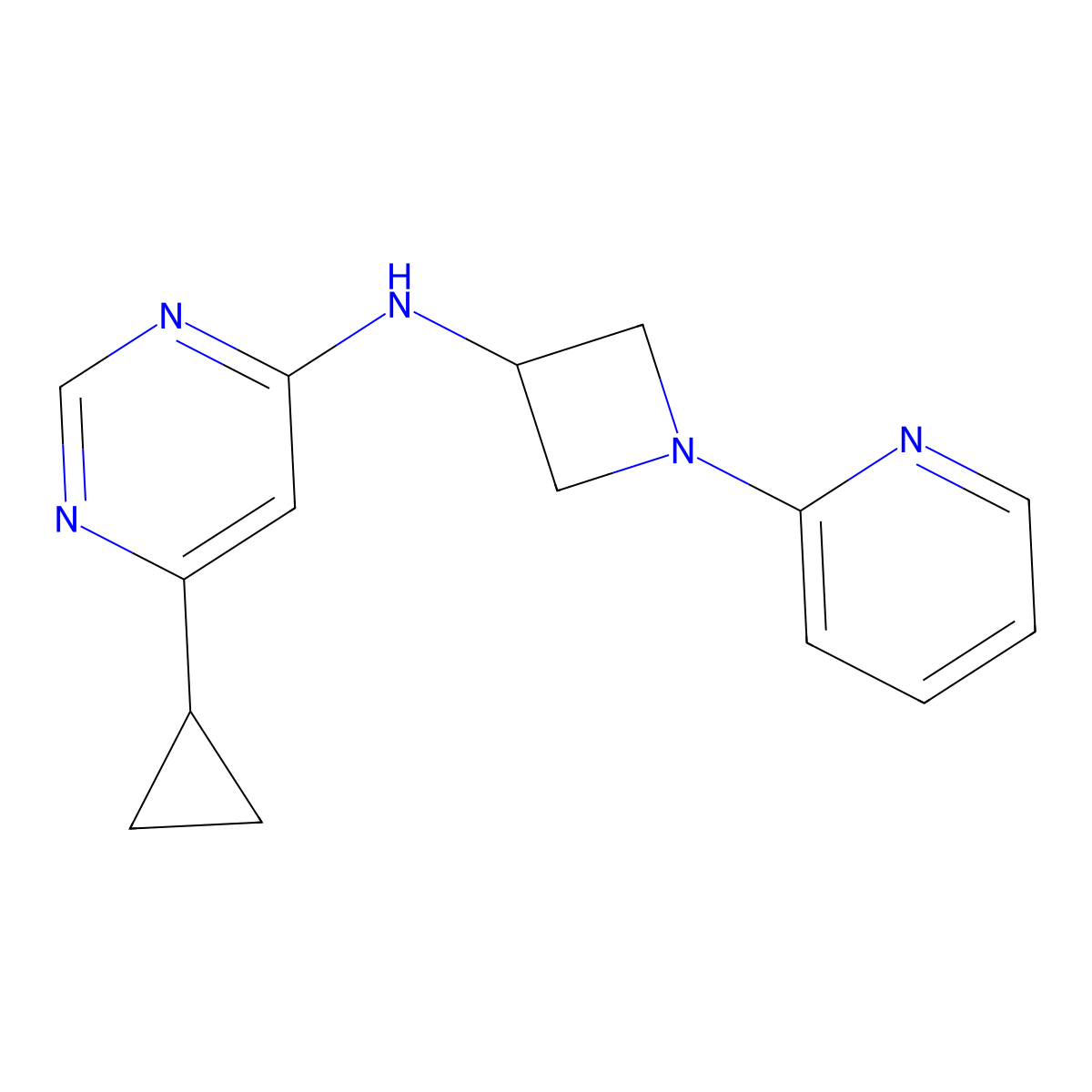 6-cyclopropyl-N-[1-(pyridin-2-yl)azetidin-3-yl]pyrimidin-4-amine molecular structure, CAS 2549013-16-1