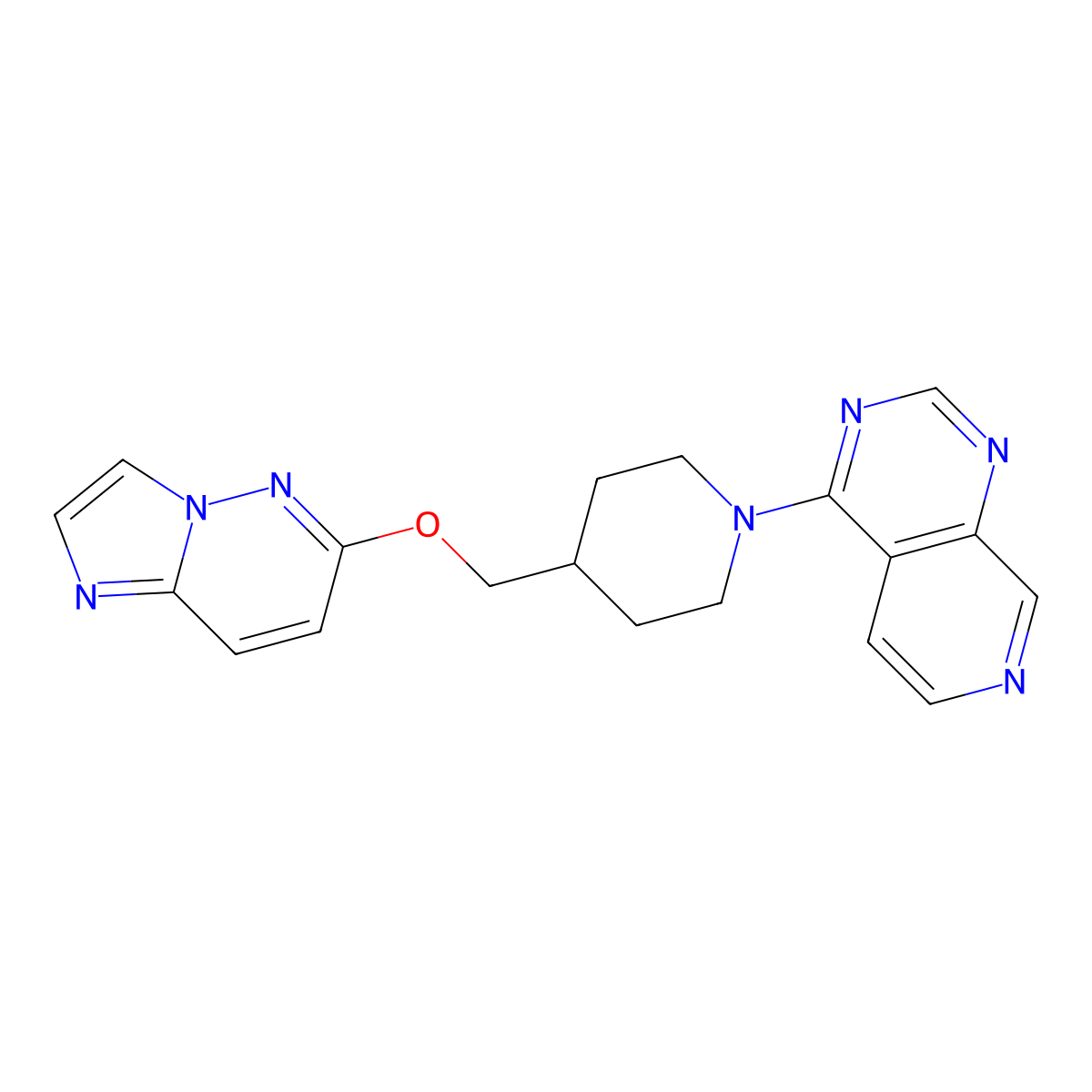 4-({Imidazo[1,2-b]pyridazin-6-yloxy}methyl)-1-{pyrido[3,4-d]pyrimidin-4-yl}piperidine molecular structure, CAS 2549013-19-4