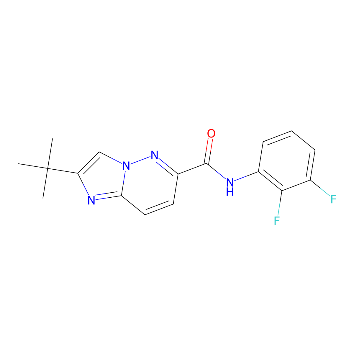 2-tert-butyl-N-(2,3-difluorophenyl)imidazo[1,2-b]pyridazine-6-carboxamide molecular structure, CAS 2549013-31-0