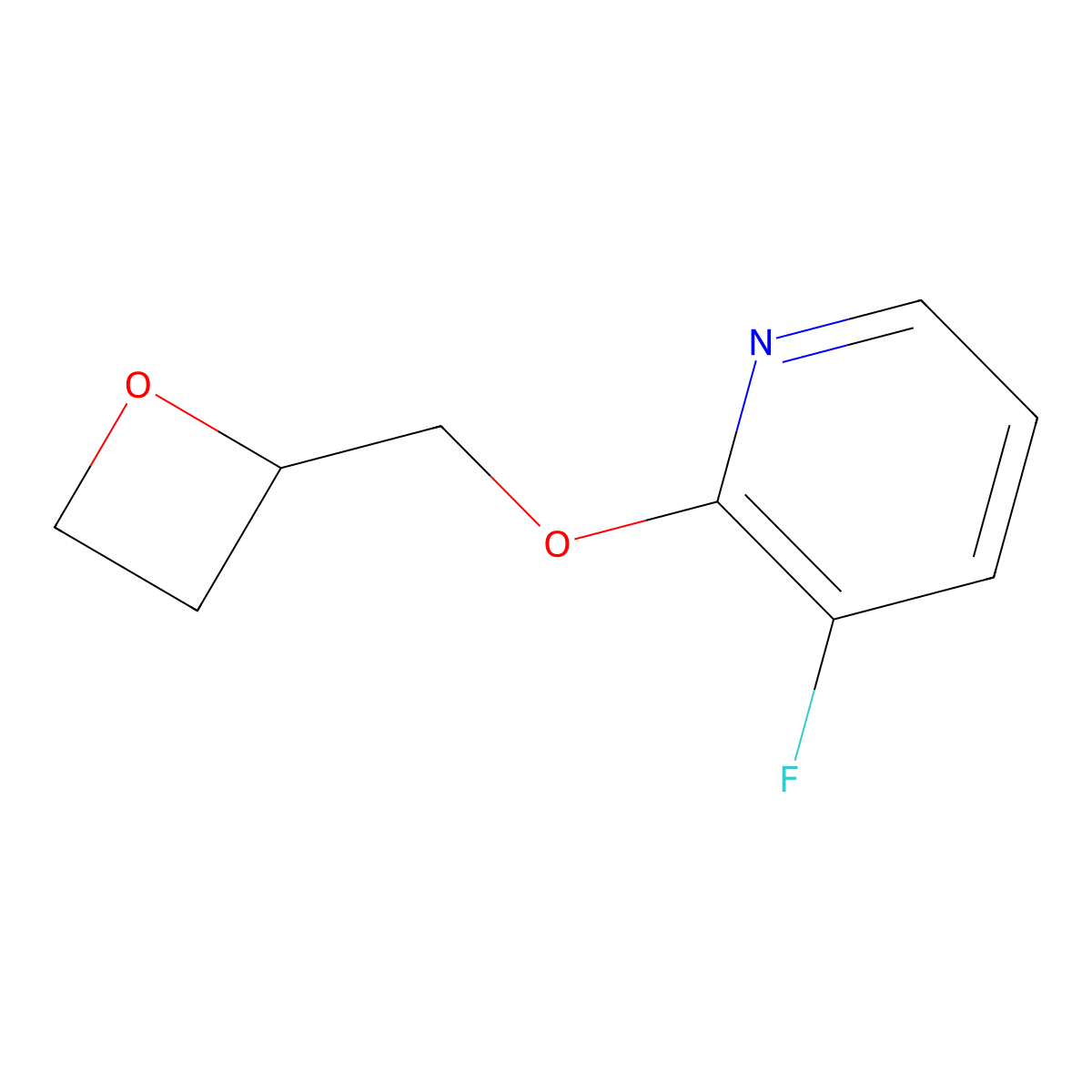 3-Fluoro-2-[(oxetan-2-yl)methoxy]pyridine molecular structure, CAS 2549013-32-1