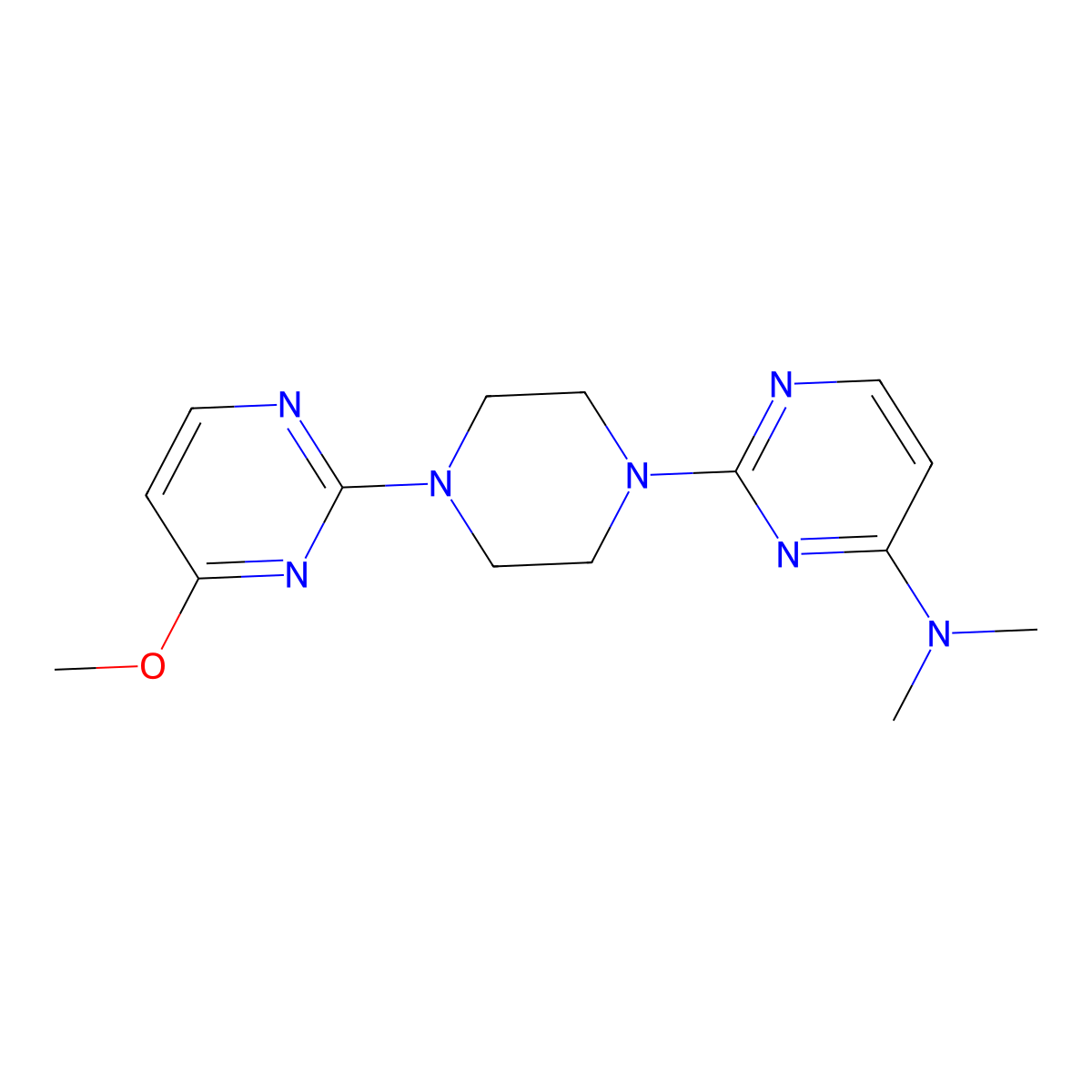 2-[4-(4-methoxypyrimidin-2-yl)piperazin-1-yl]-N,N-dimethylpyrimidin-4-amine molecular structure, CAS 2549013-36-5