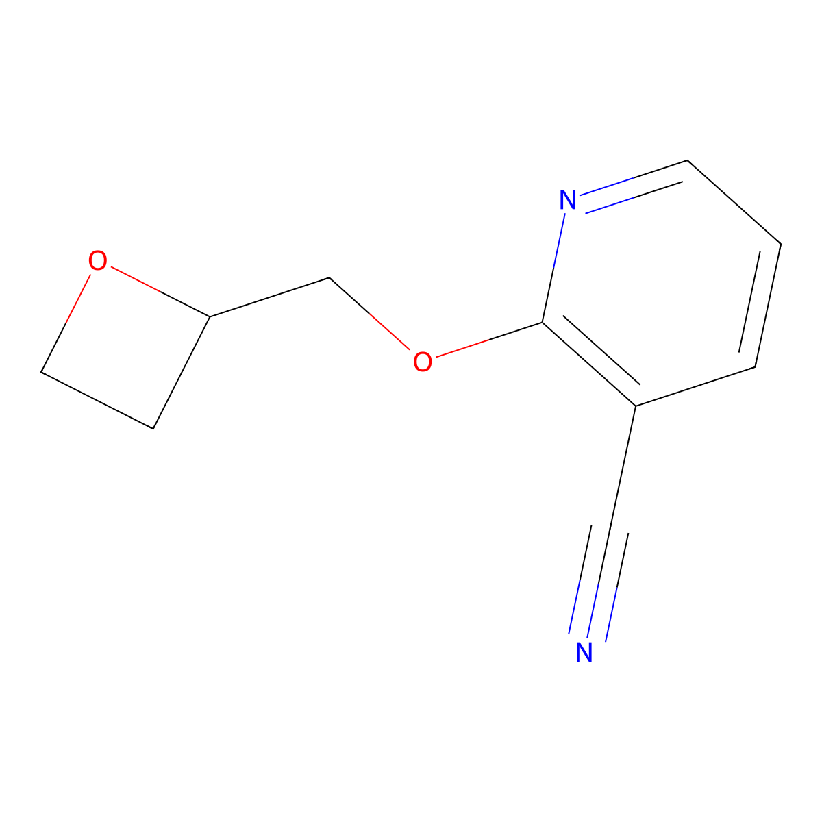 2-[(Oxetan-2-yl)methoxy]pyridine-3-carbonitrile molecular structure, CAS 2549013-42-3